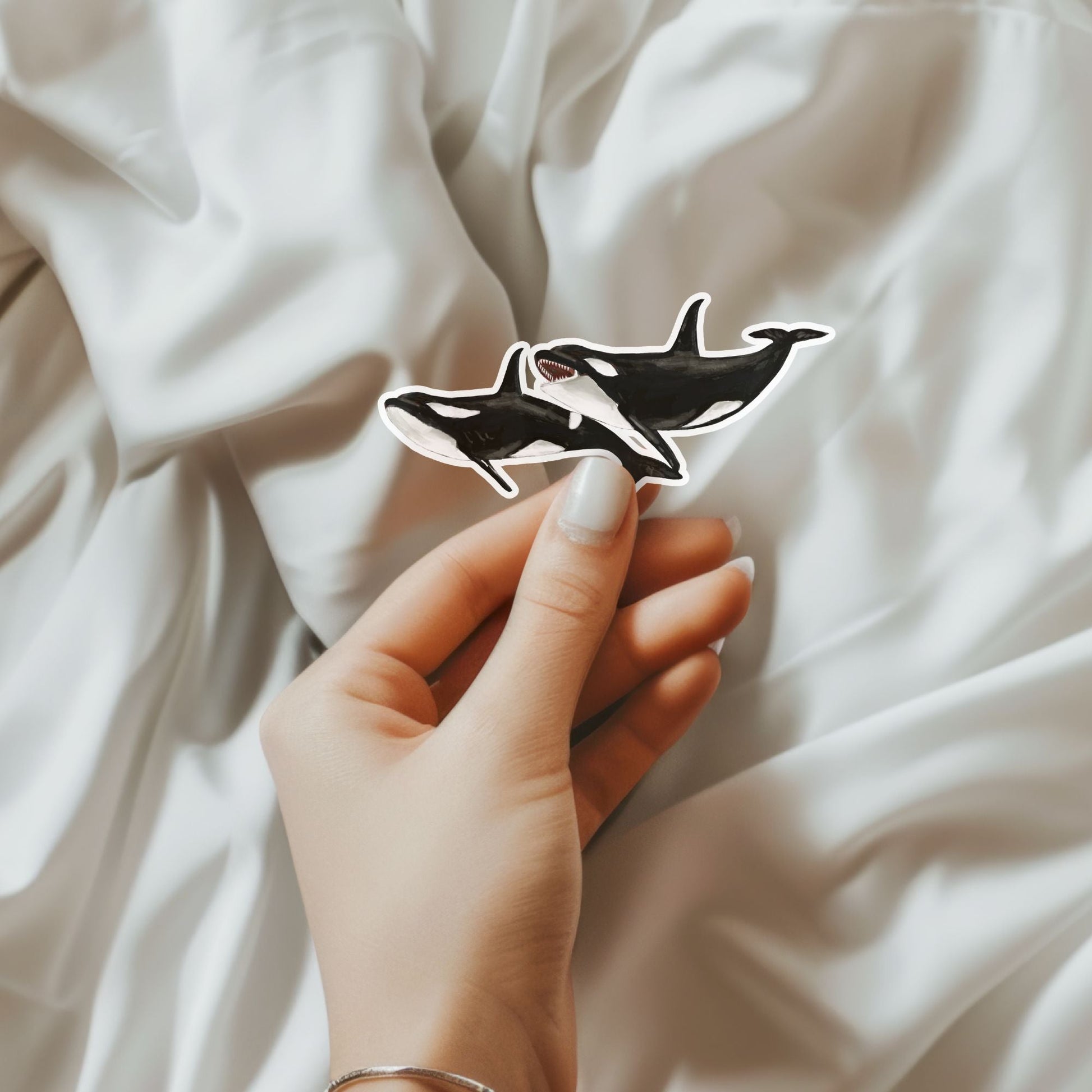Orca Pair Vinyl Sticker - MerikaArt