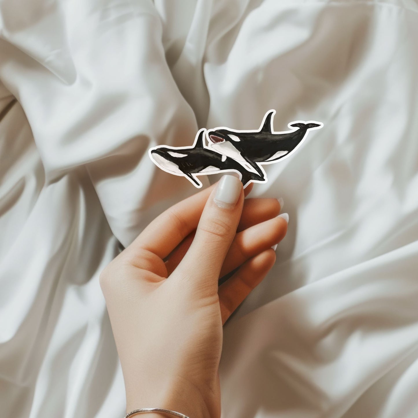 Orca Pair Vinyl Sticker - MerikaArt