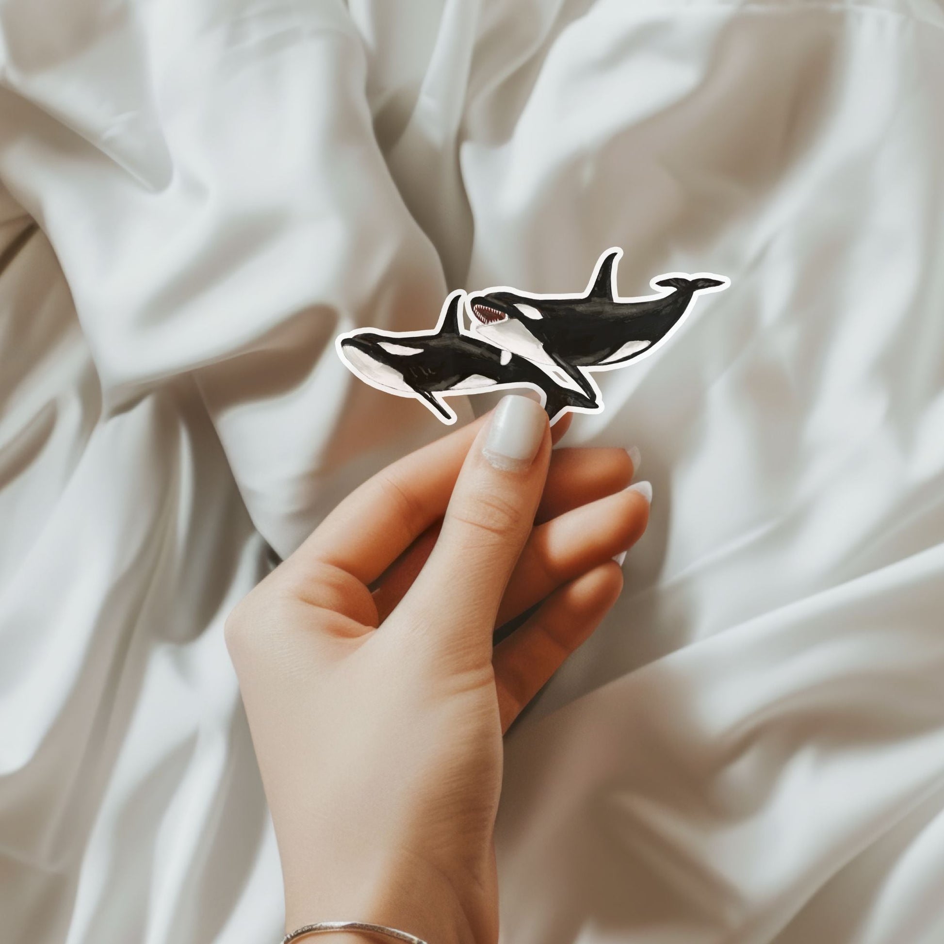 Orca Pair Vinyl Sticker - MerikaArt