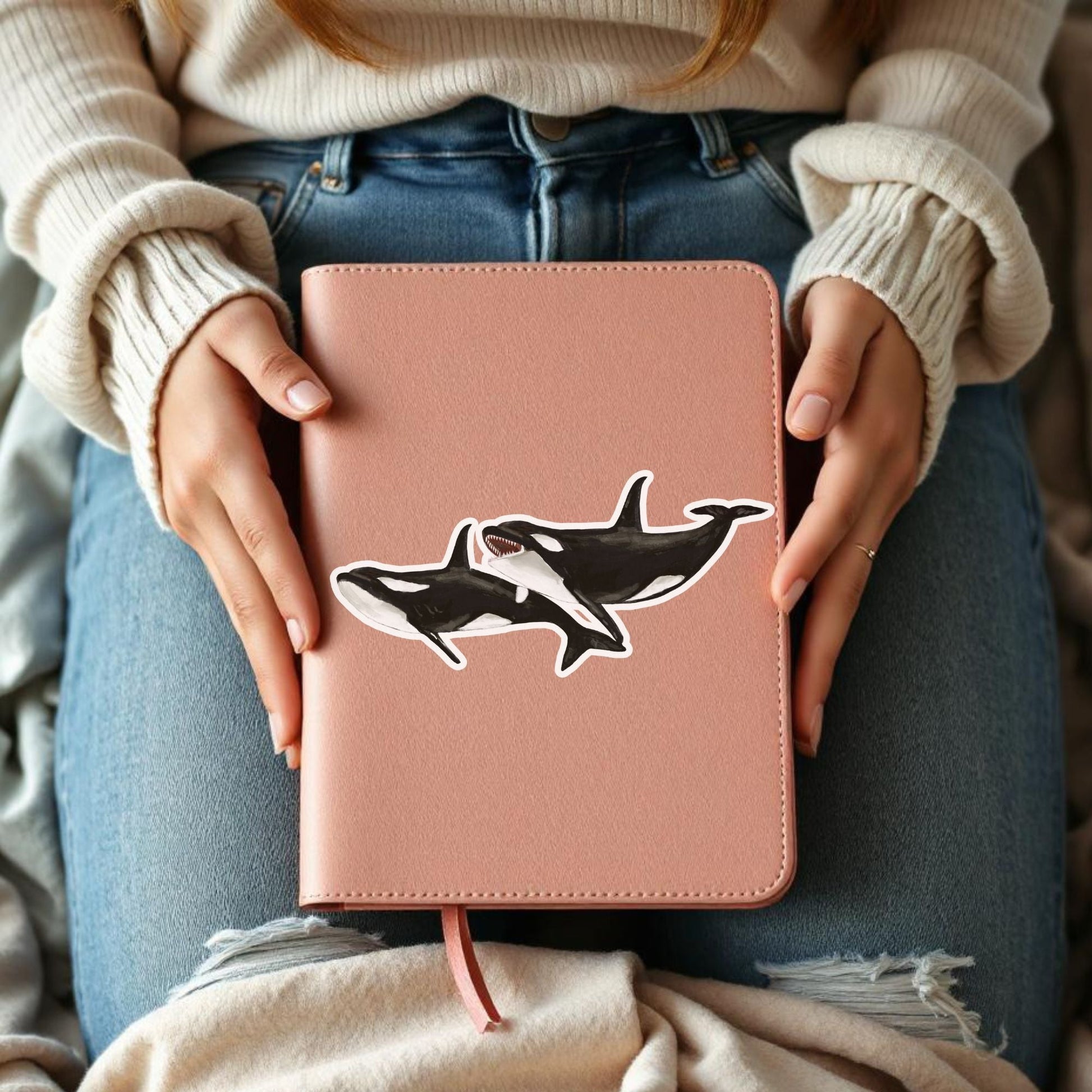 Orca Pair Vinyl Sticker - MerikaArt