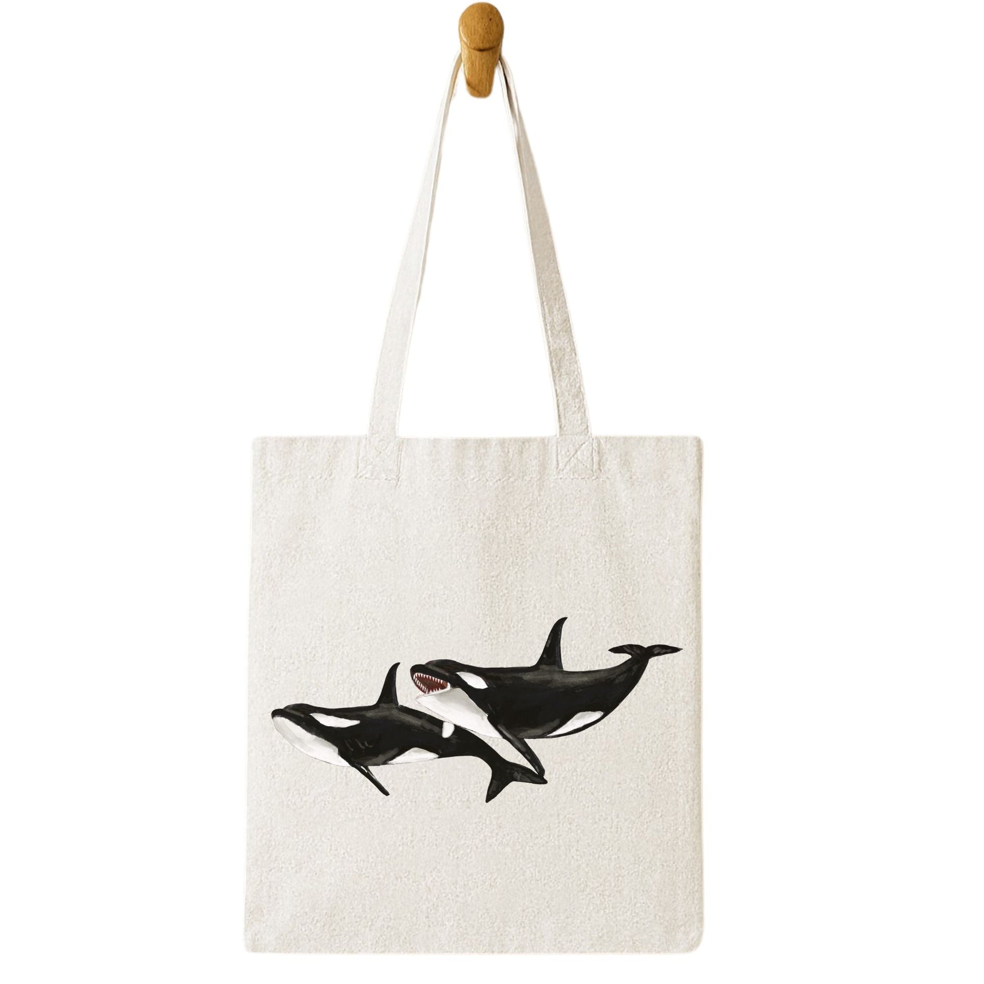 Orca Whale Canvas Tote Bag - MerikaArt