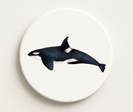 Orca Whale Ceramic Coaster - MerikaArt