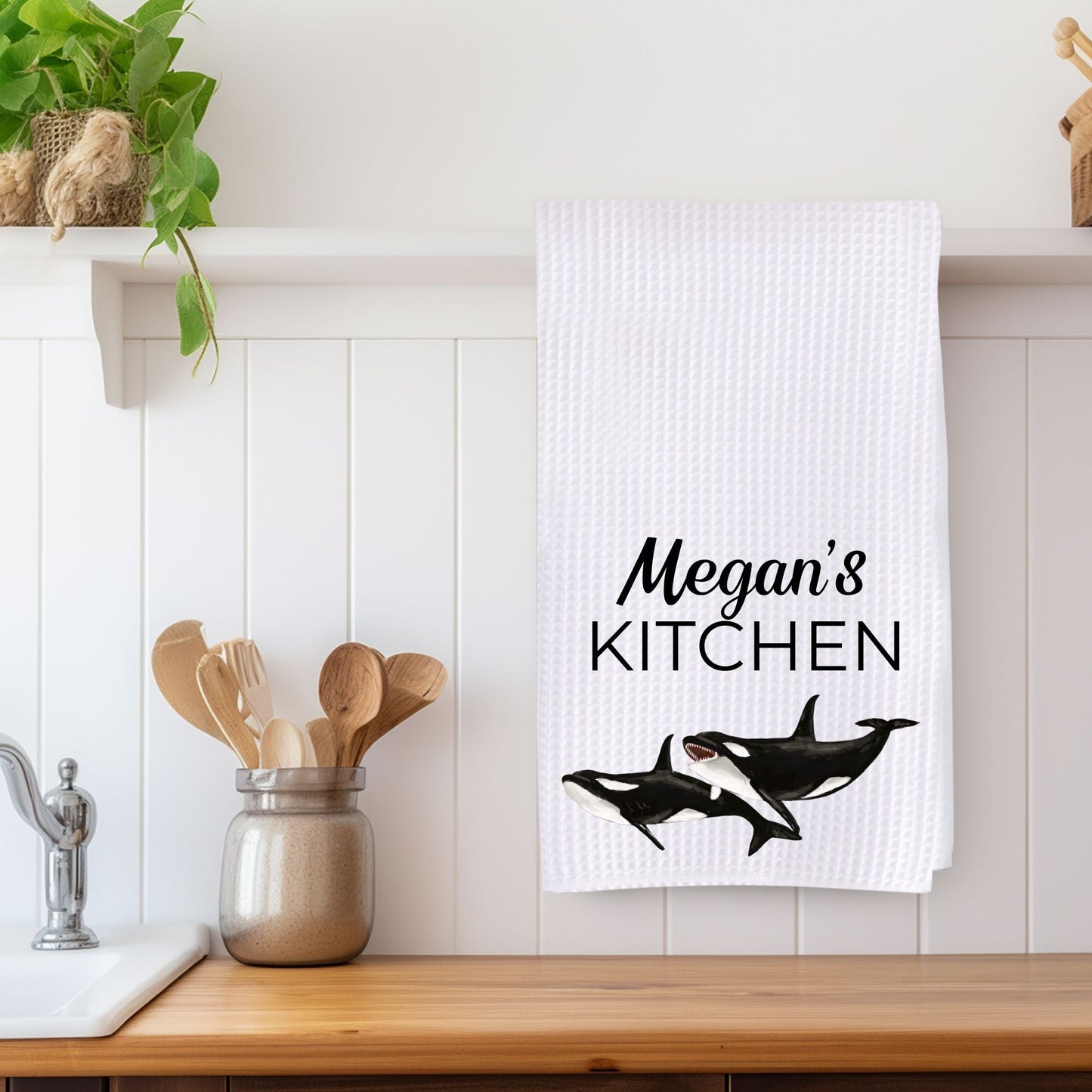 Orca Whale Kitchen Towel - MerikaArt
