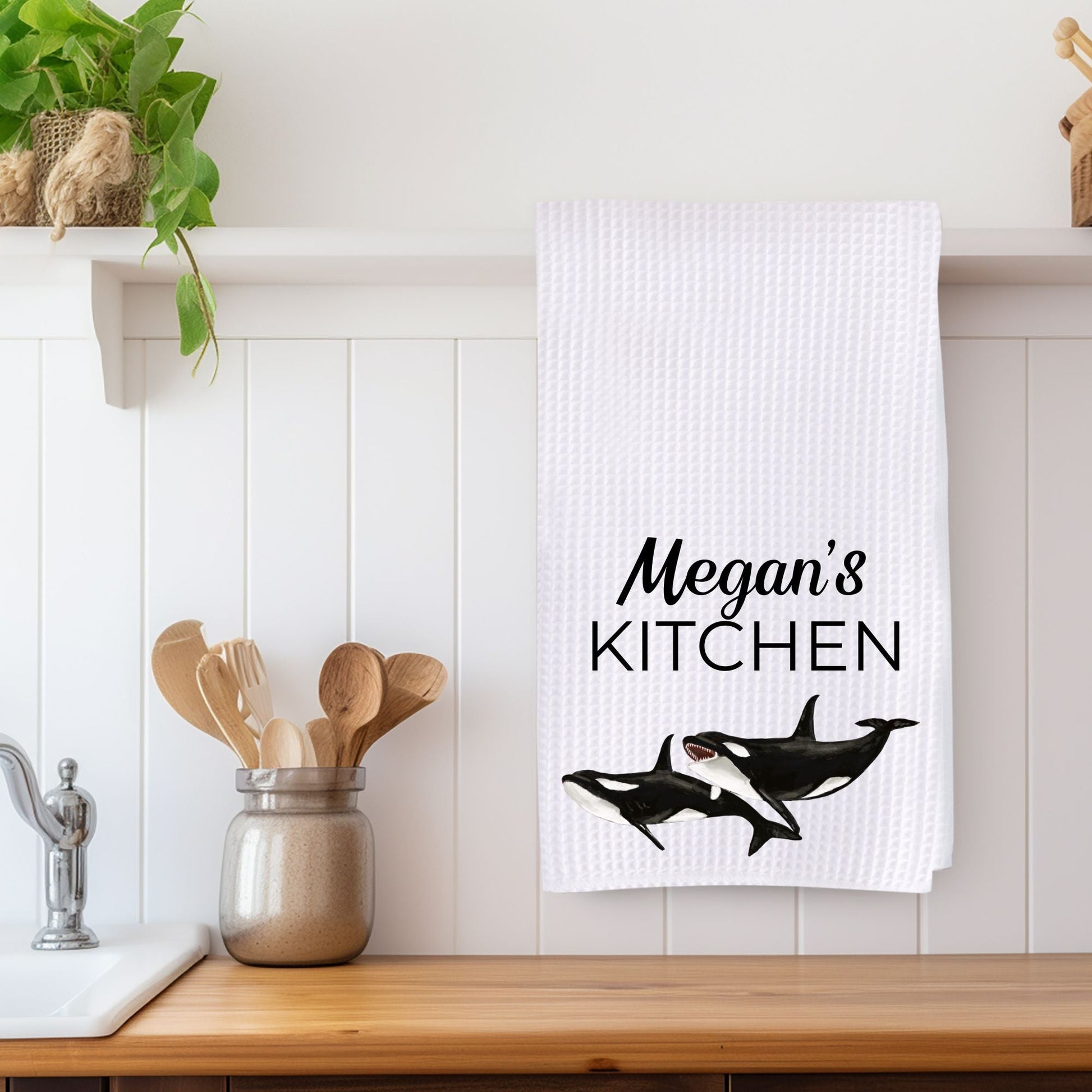 Orca Whale Kitchen Towel - MerikaArt