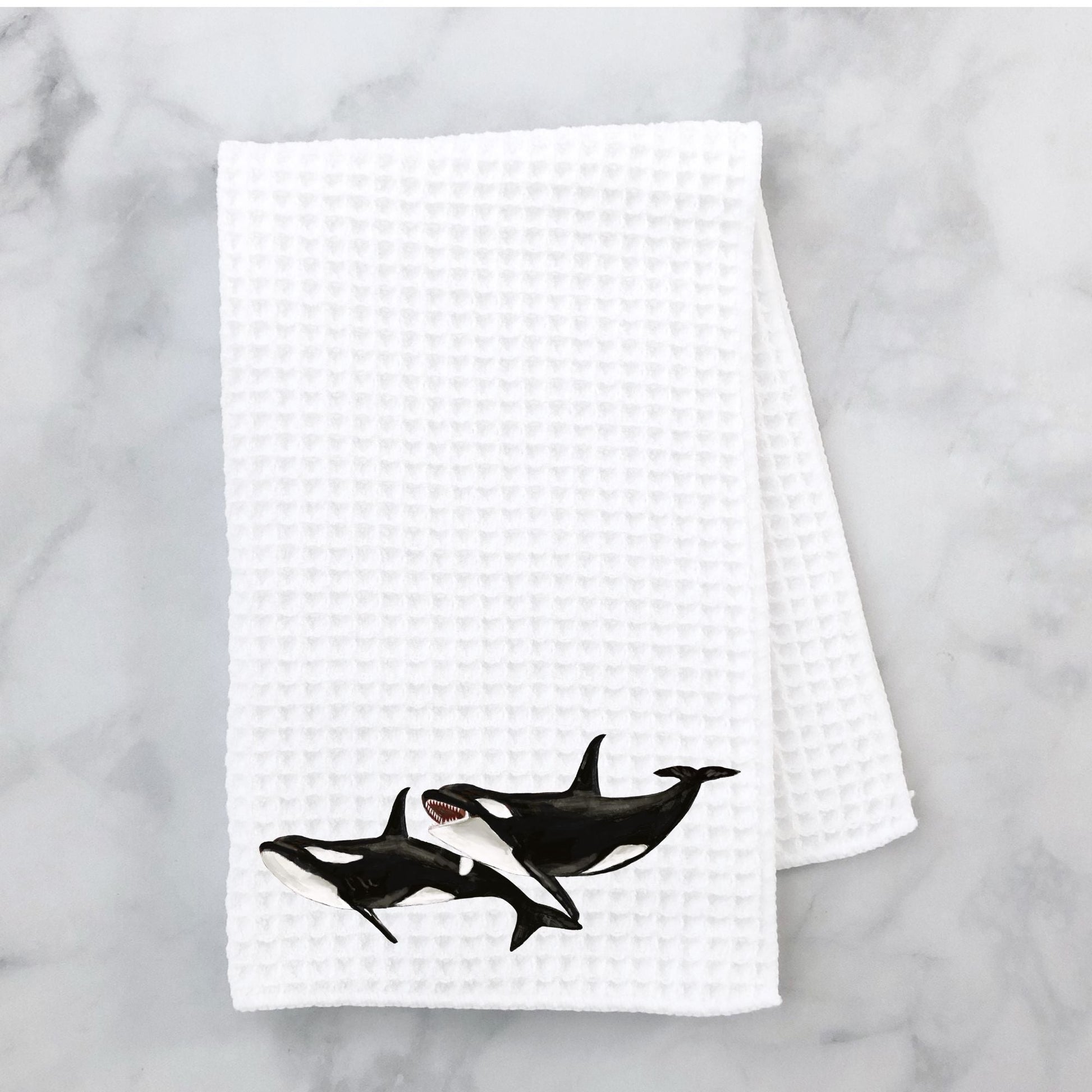 Orca Whale Kitchen Towel - MerikaArt