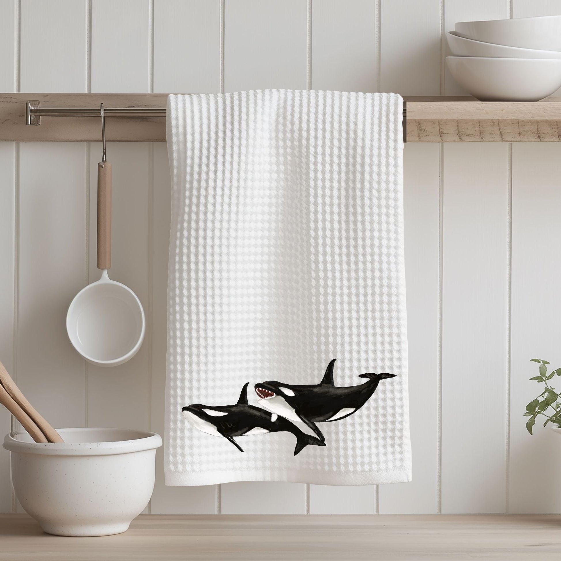Orca Whale Kitchen Towel - MerikaArt