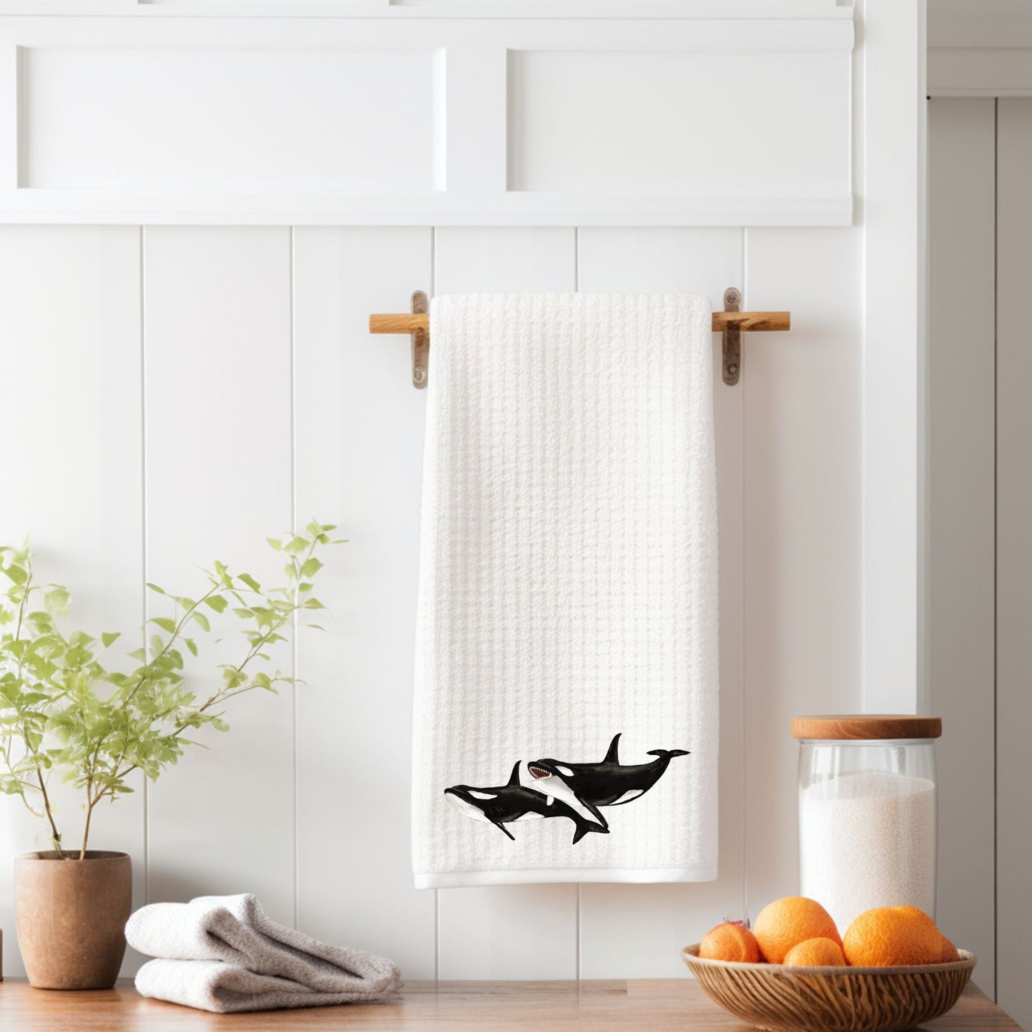Orca Whale Kitchen Towel - MerikaArt