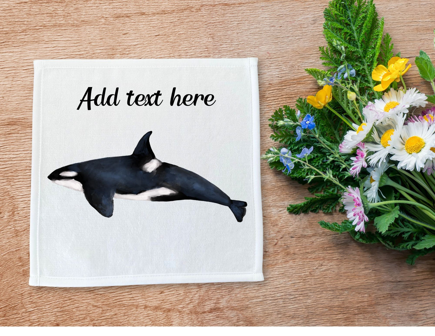 Orca Whale Washcloth - MerikaArt