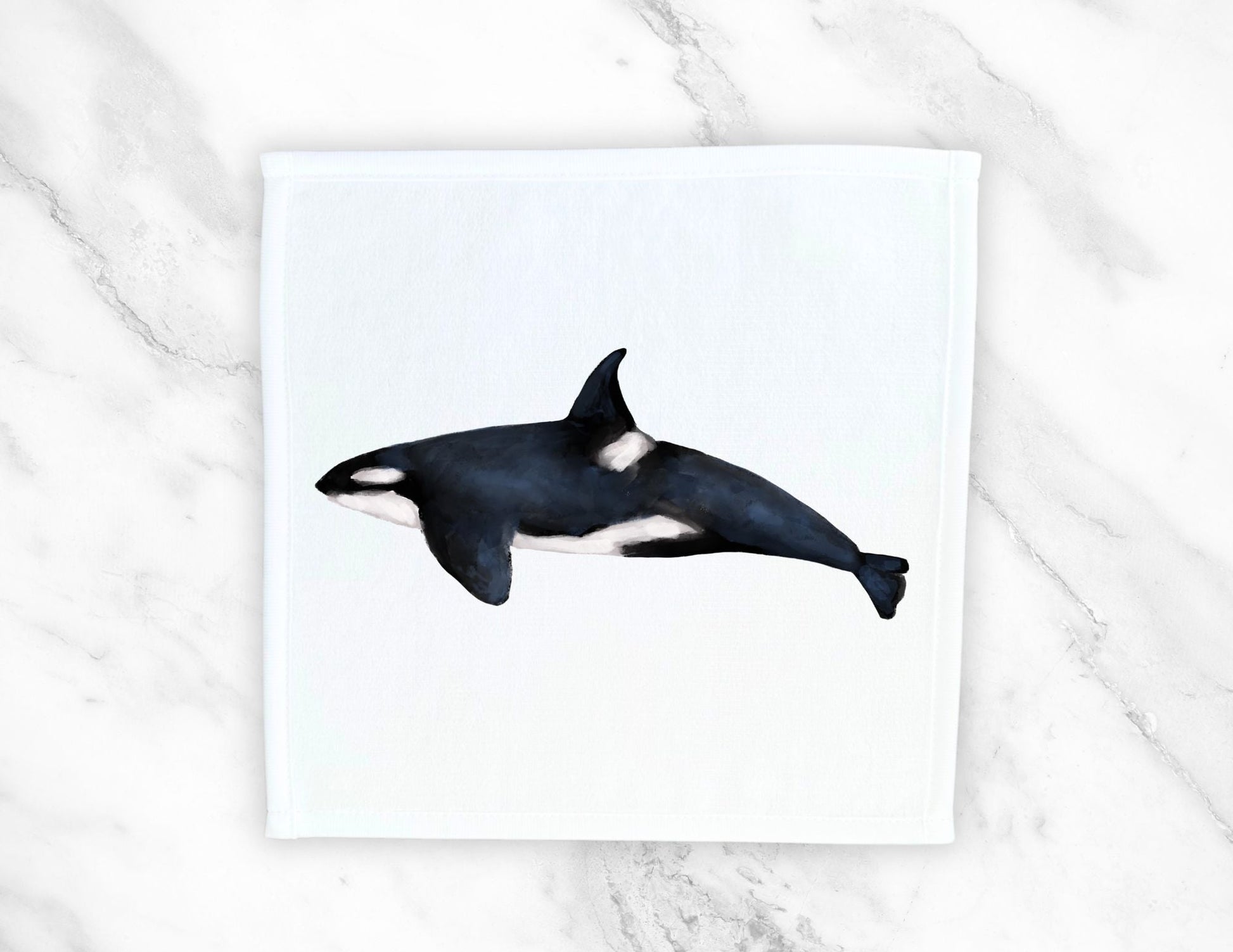 Orca Whale Washcloth - MerikaArt