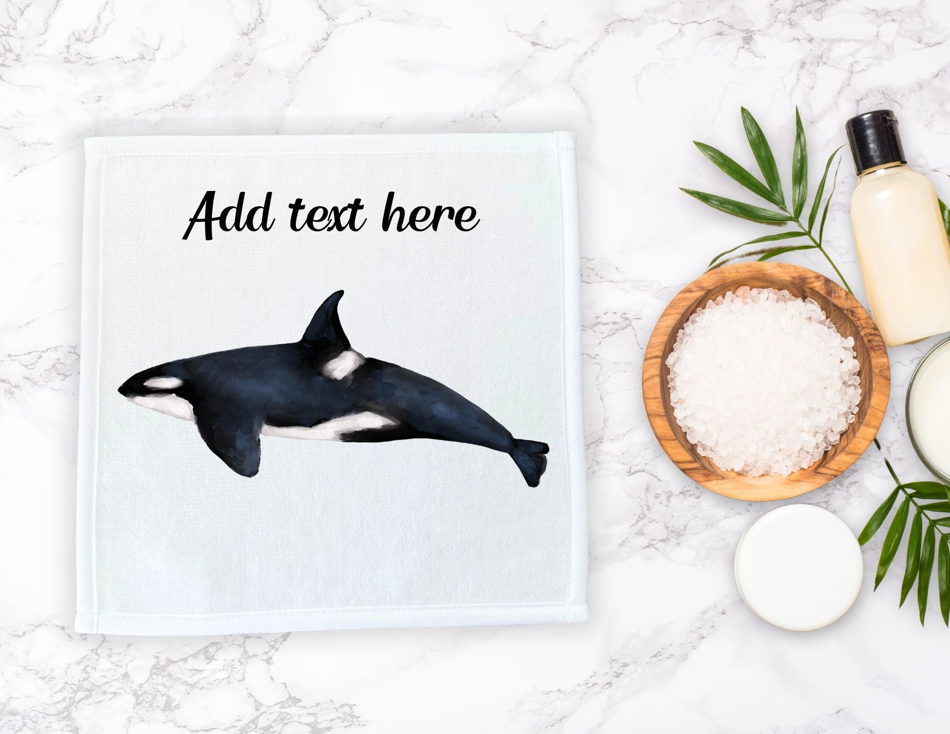 Orca Whale Washcloth - MerikaArt