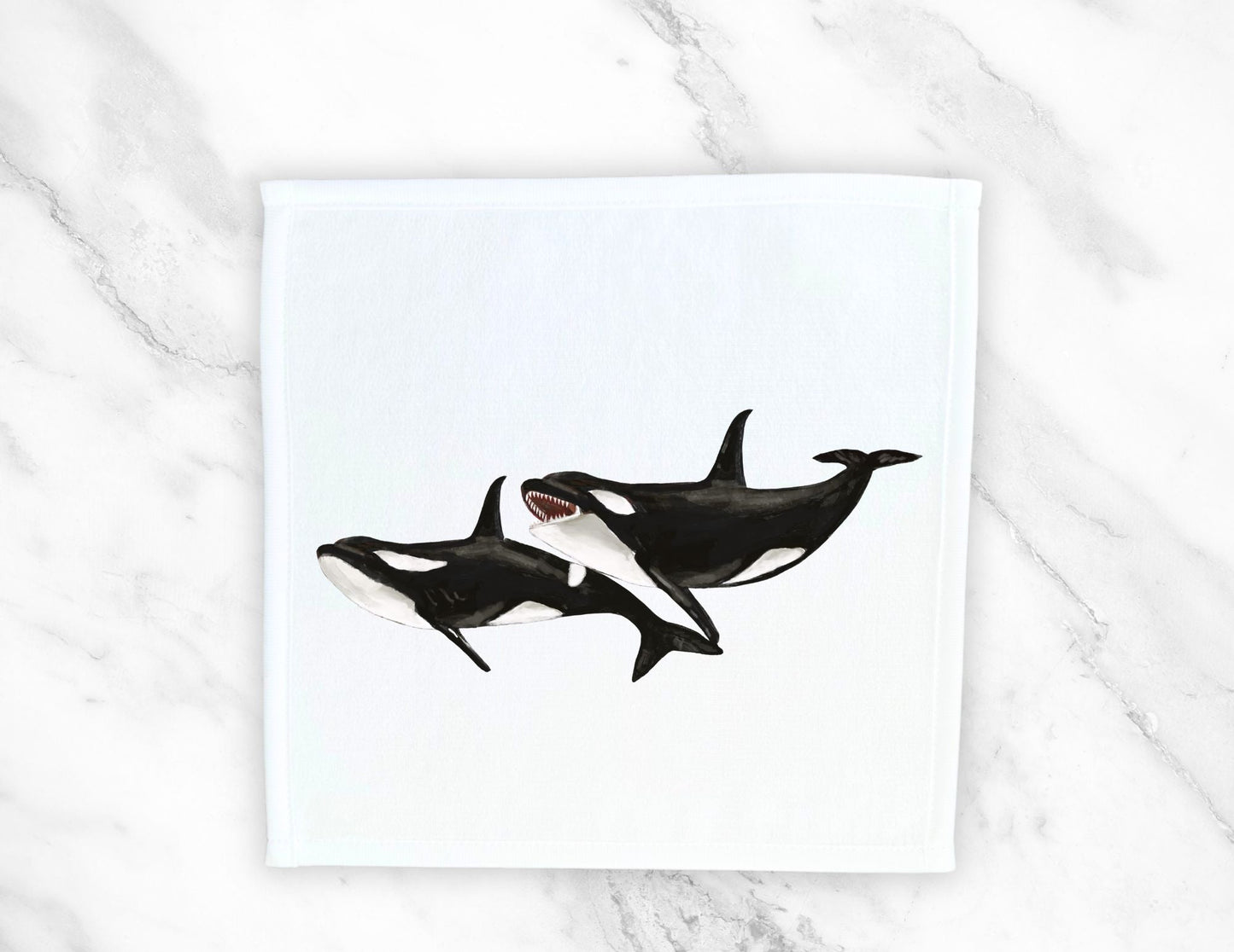 Orca Whale Washcloth - MerikaArt