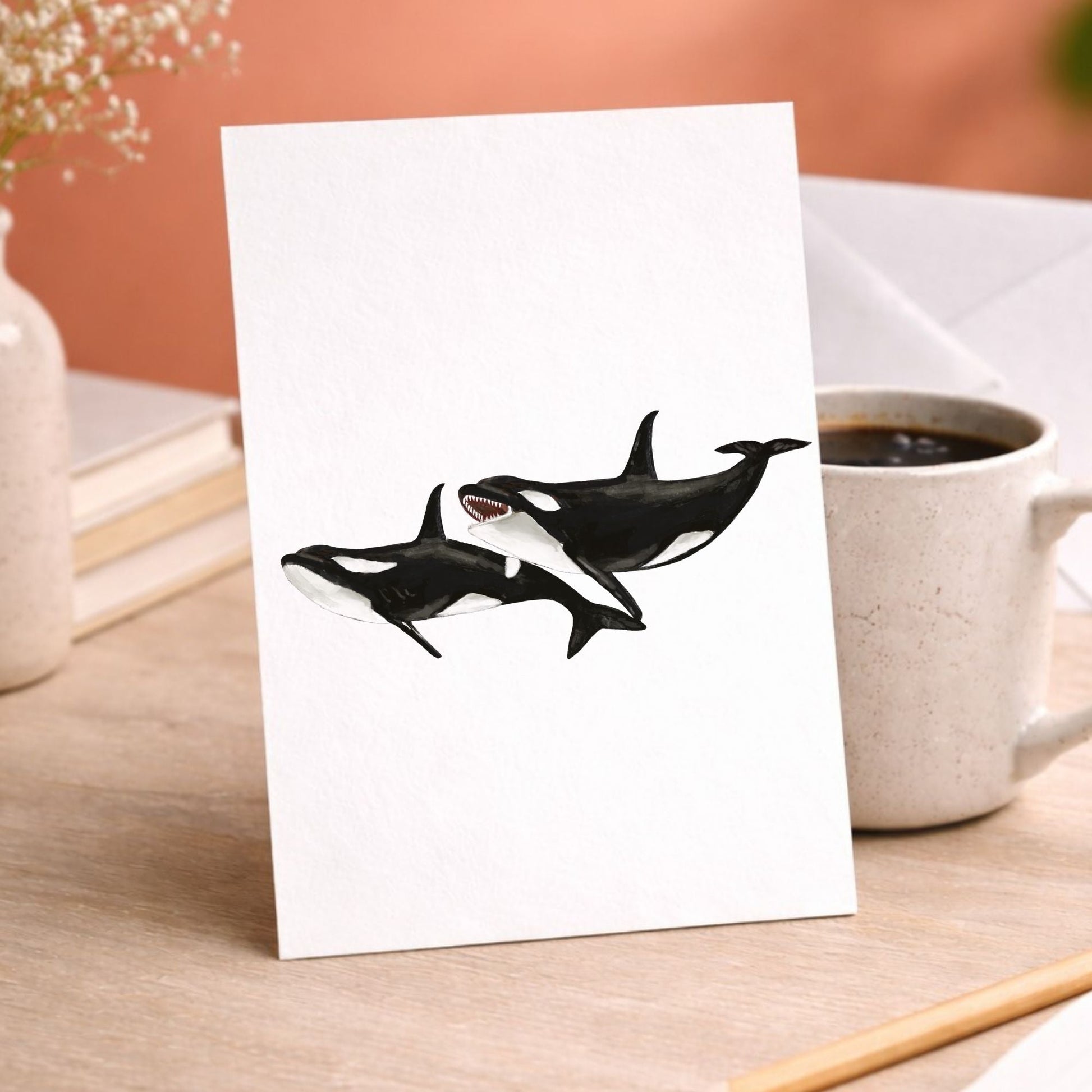 Orca Whales Postcard - MerikaArt