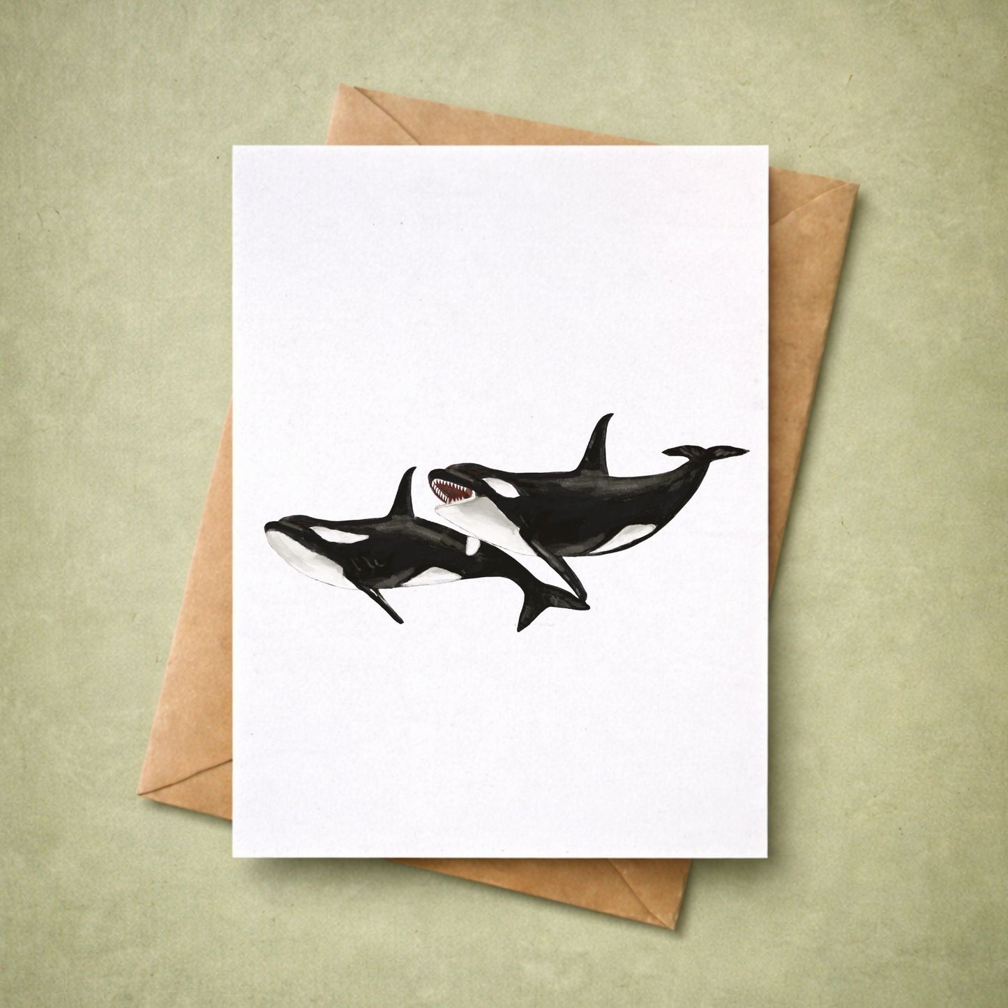 Orca Whales Postcard - MerikaArt