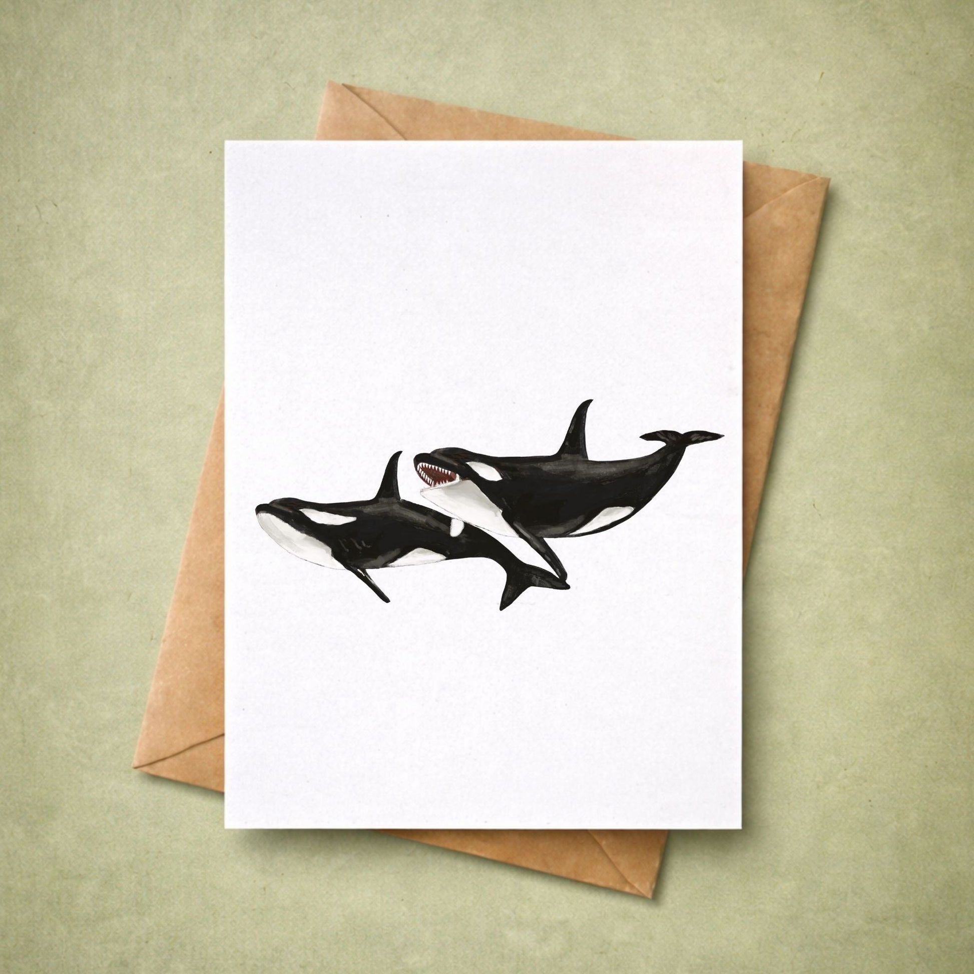 Orca Whales Postcard - MerikaArt