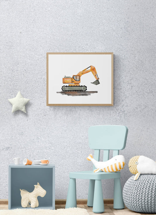 Original Excavator Print - MerikaArt