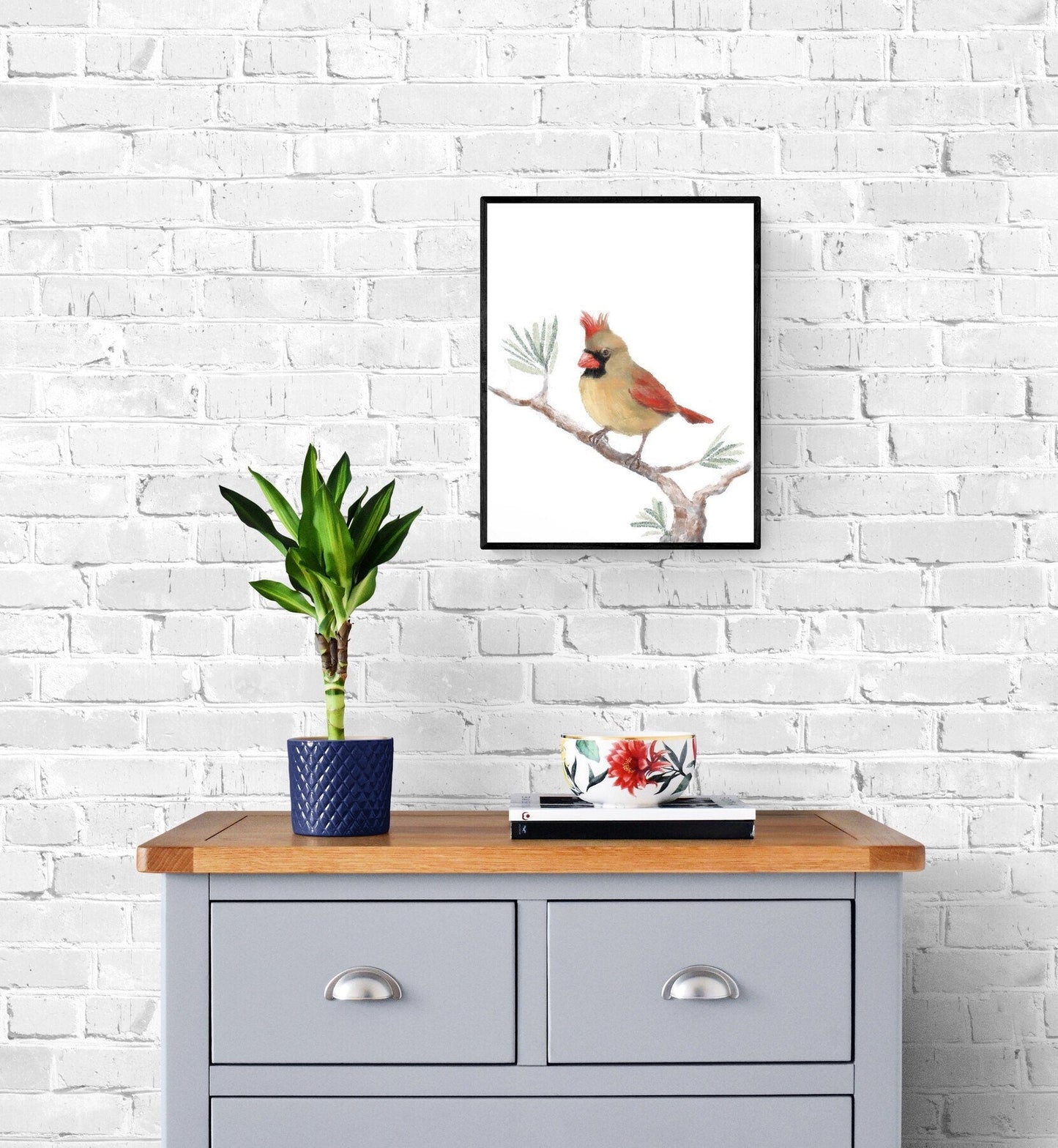 Original Female Northern Cardinal Print - MerikaArt