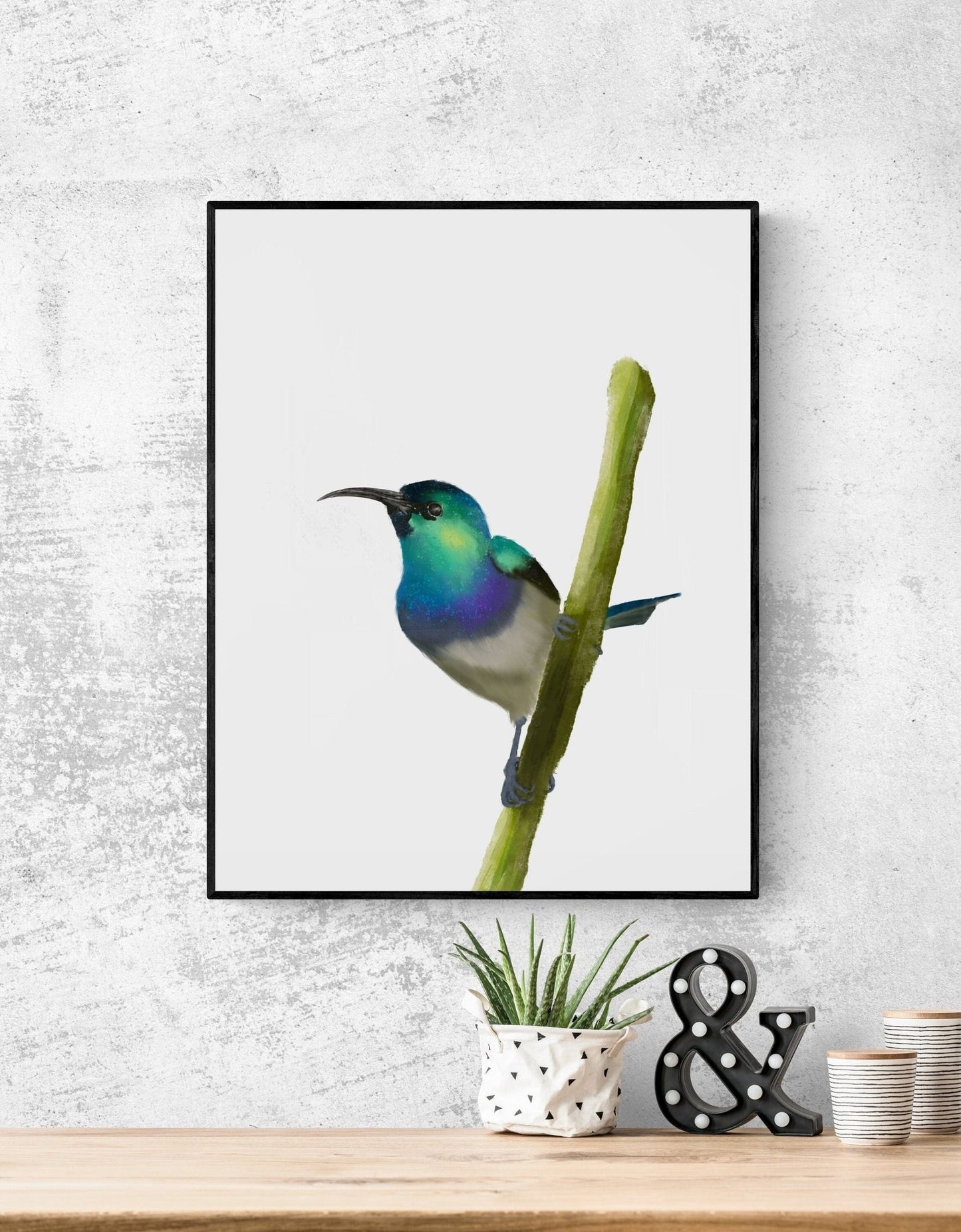 Original Green Hummingbird Print - MerikaArt