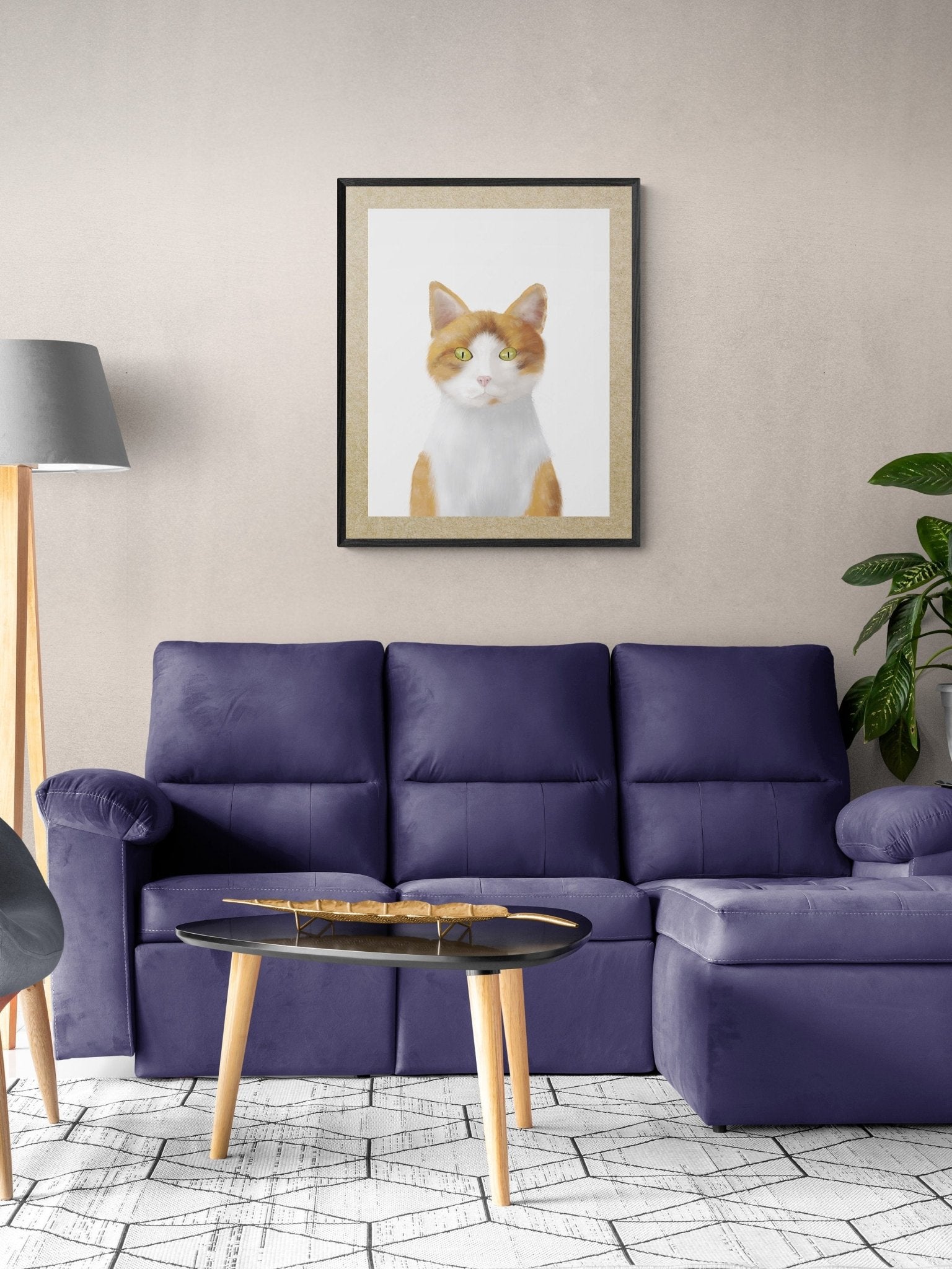 Original Orange Tabby Cat Art Print - MerikaArt