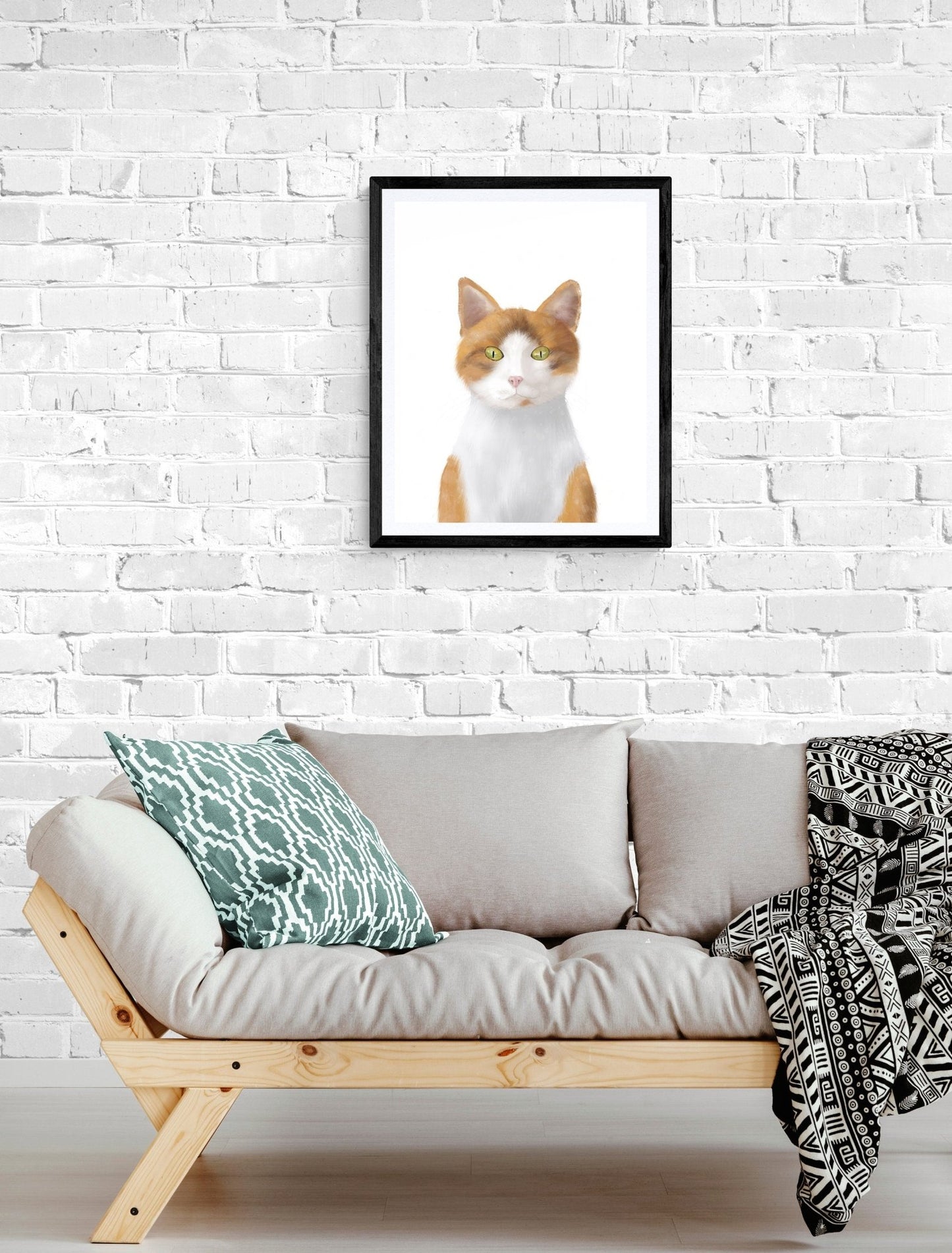 Original Orange Tabby Cat Art Print - MerikaArt