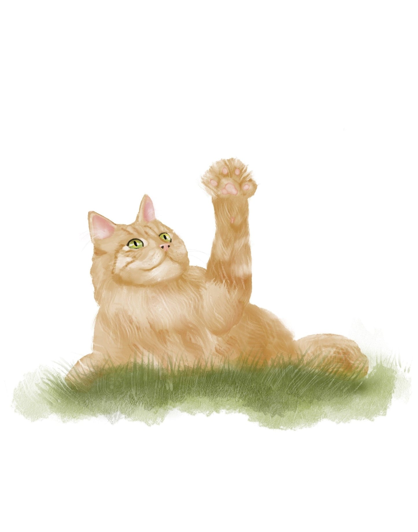 Original Orange Tabby Cat Art Print - MerikaArt