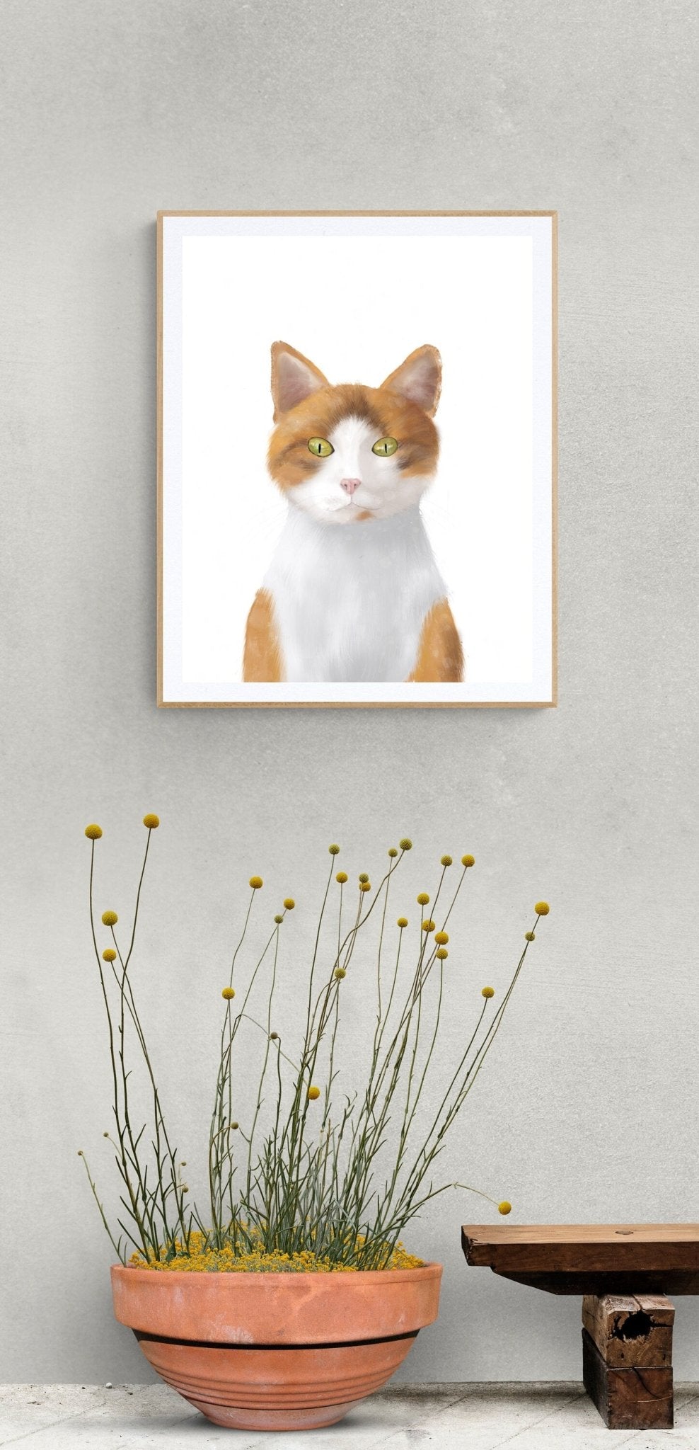 Original Orange Tabby Cat Art Print - MerikaArt