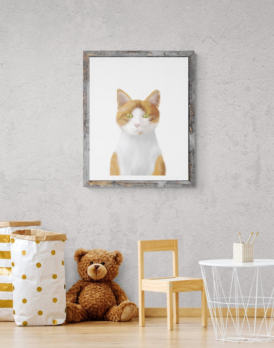 Original Orange Tabby Cat Art Print - MerikaArt