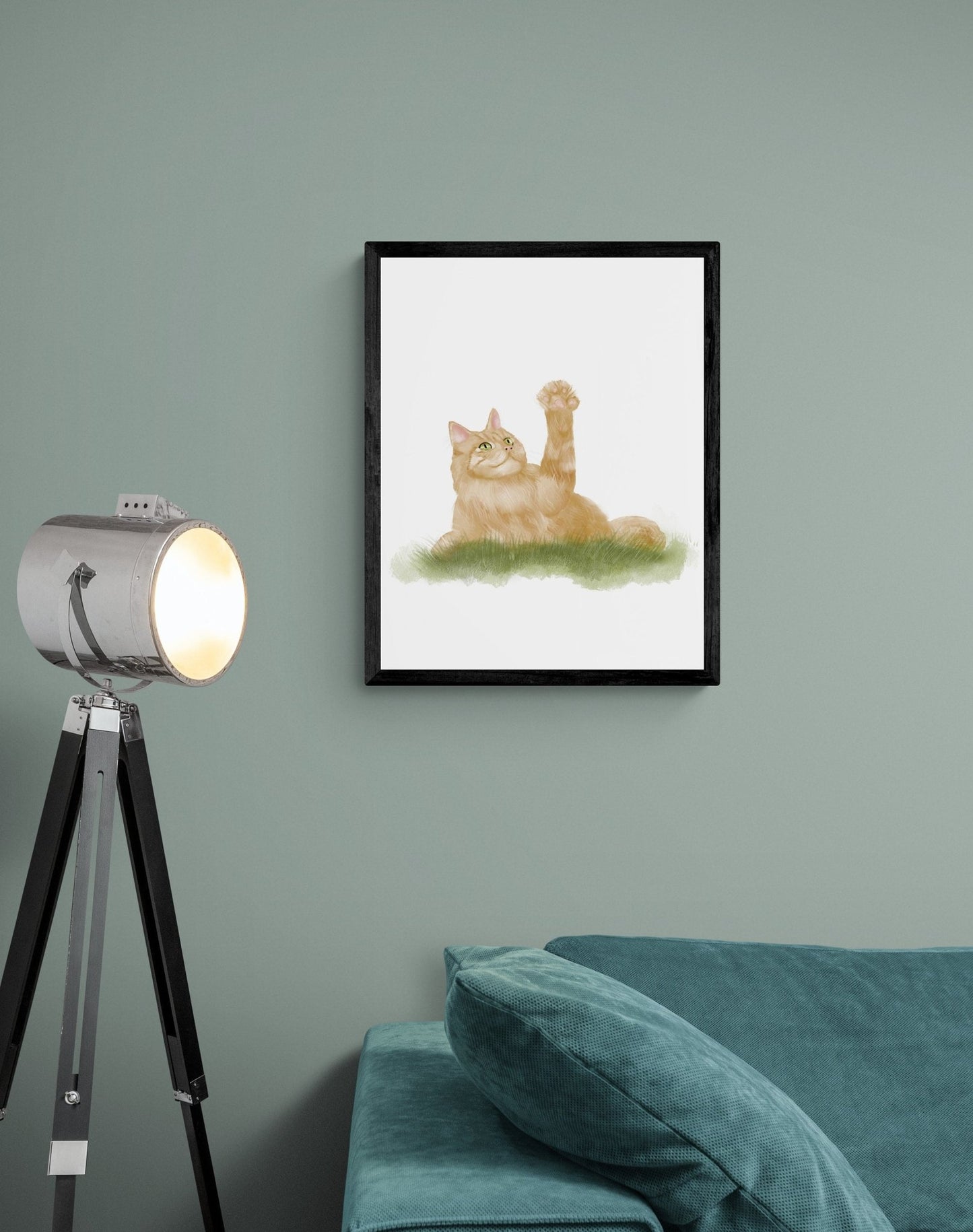 Original Orange Tabby Cat Art Print - MerikaArt