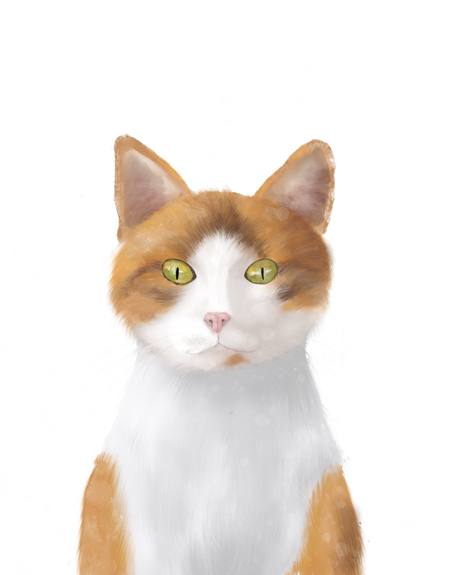 Original Orange Tabby Cat Art Print - MerikaArt