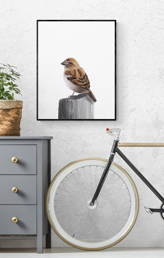 Original Sparrow Bird Print - MerikaArt