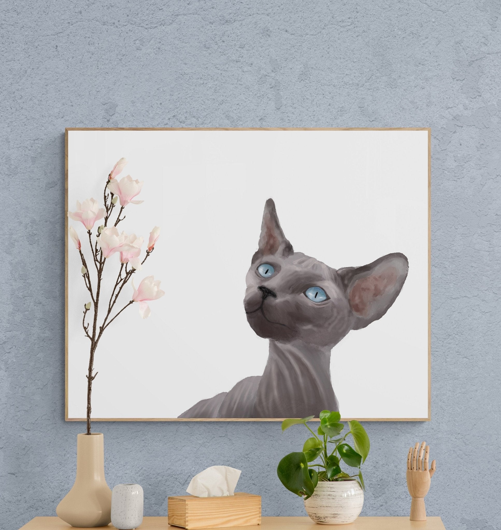 Original Sphynx Cat Art Print - MerikaArt