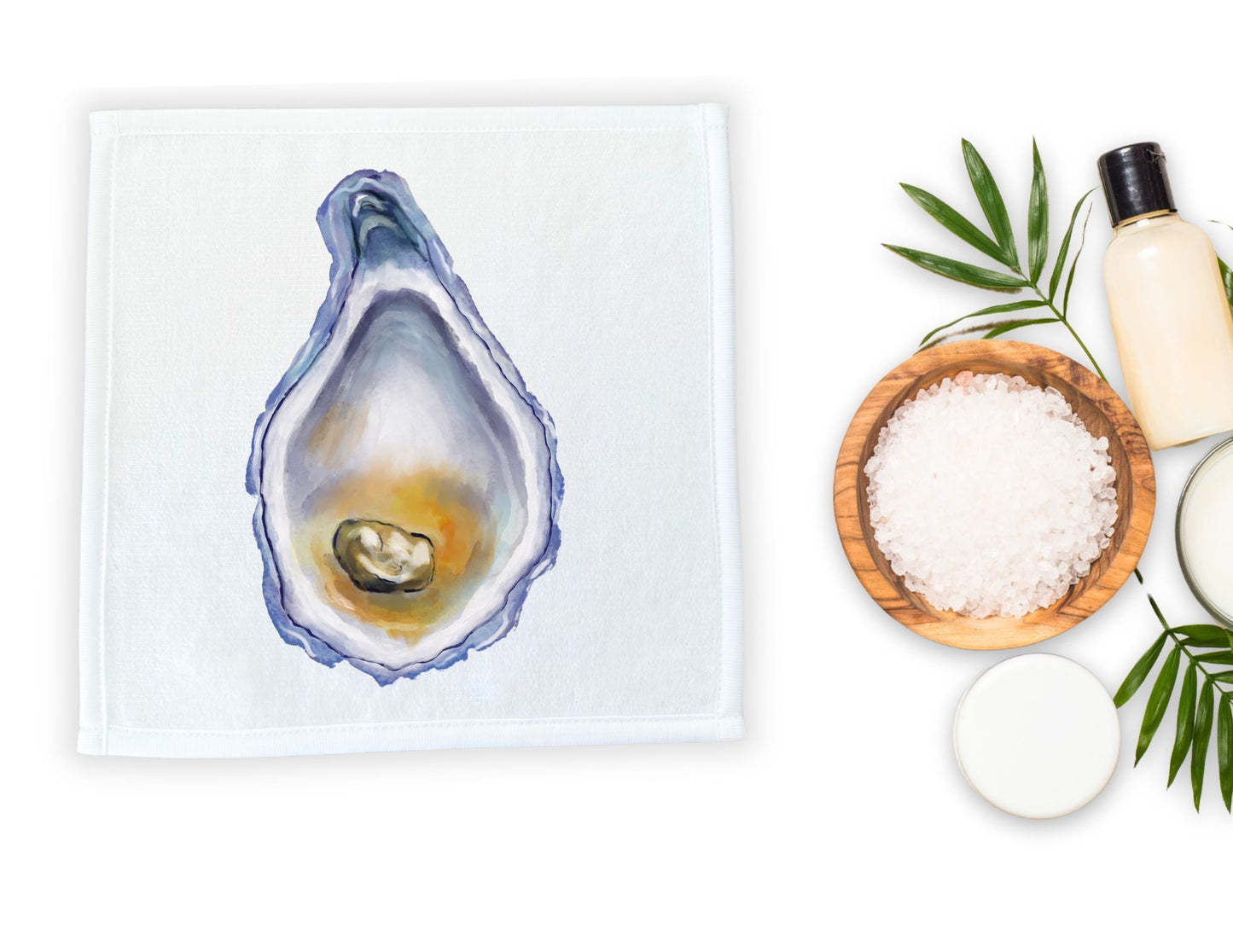 Oyster with Pearl Washcloth - MerikaArt