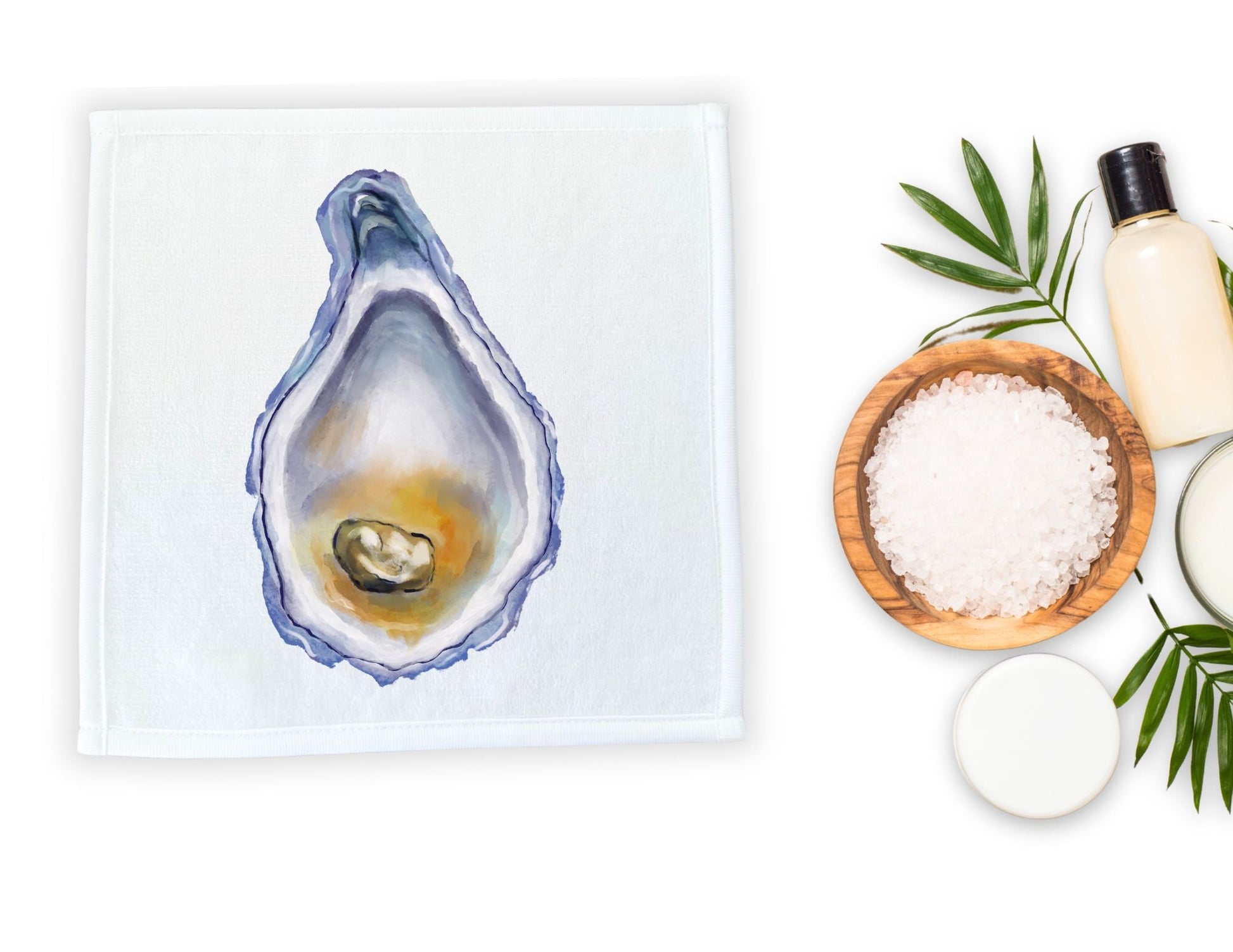 Oyster with Pearl Washcloth - MerikaArt