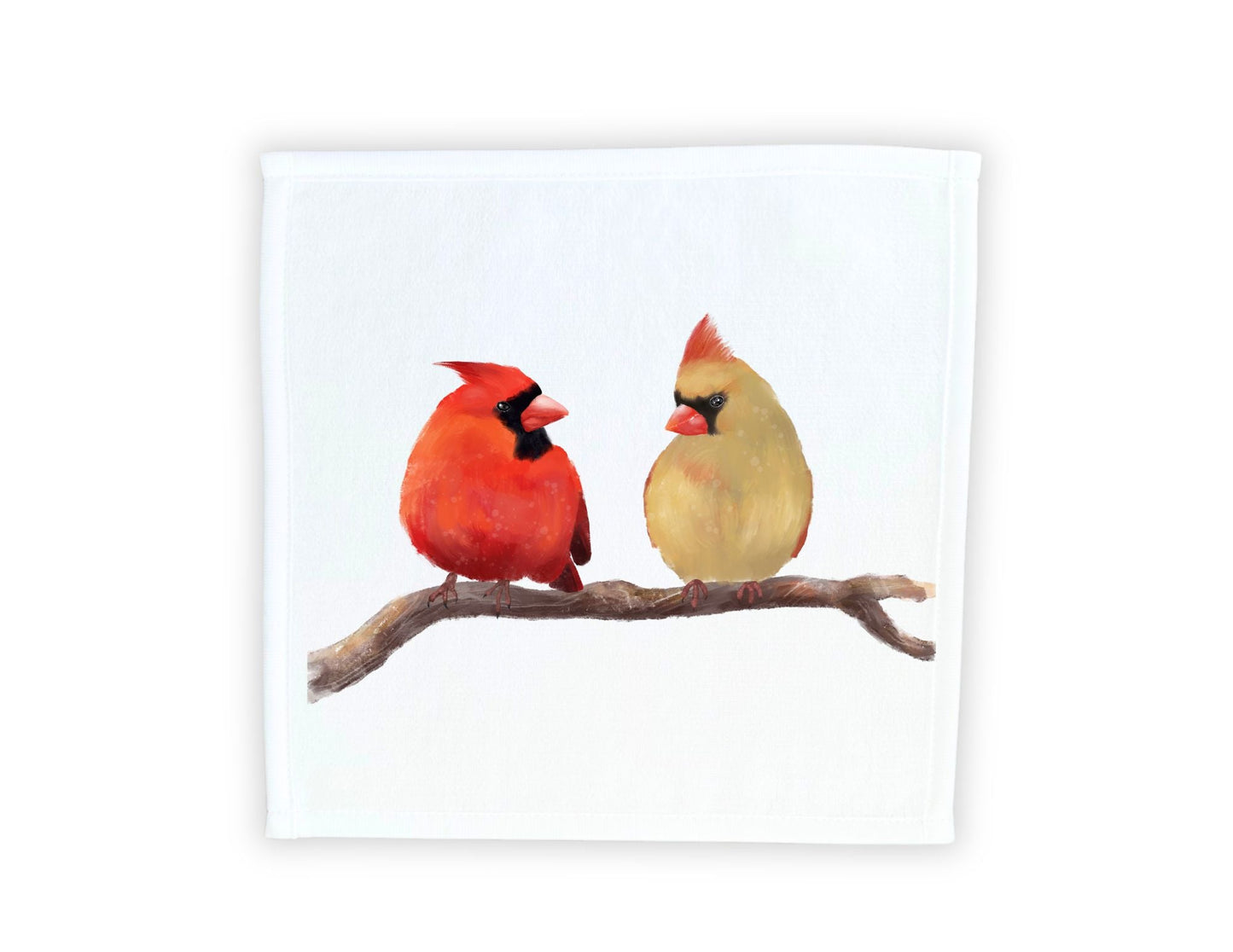 Pair of Cardinals Washcloth - MerikaArt