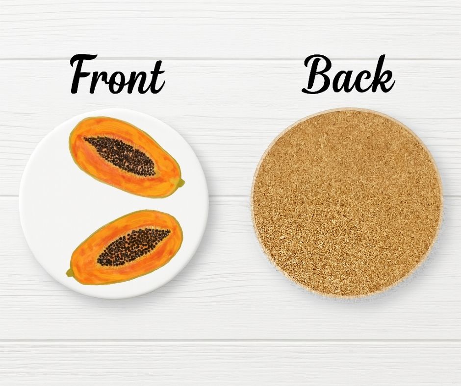 Papaya Ceramic Coaster - MerikaArt