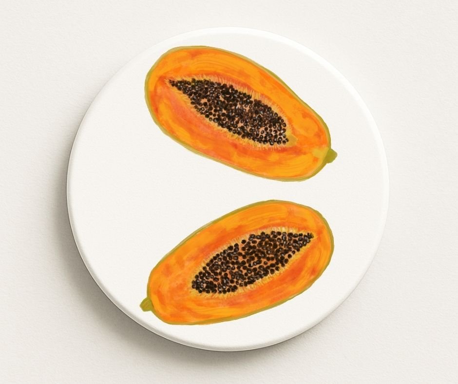 Papaya Ceramic Coaster - MerikaArt