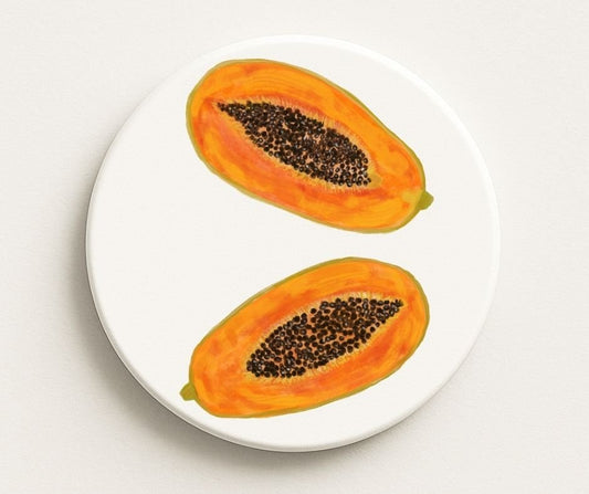 Papaya Ceramic Coaster - MerikaArt