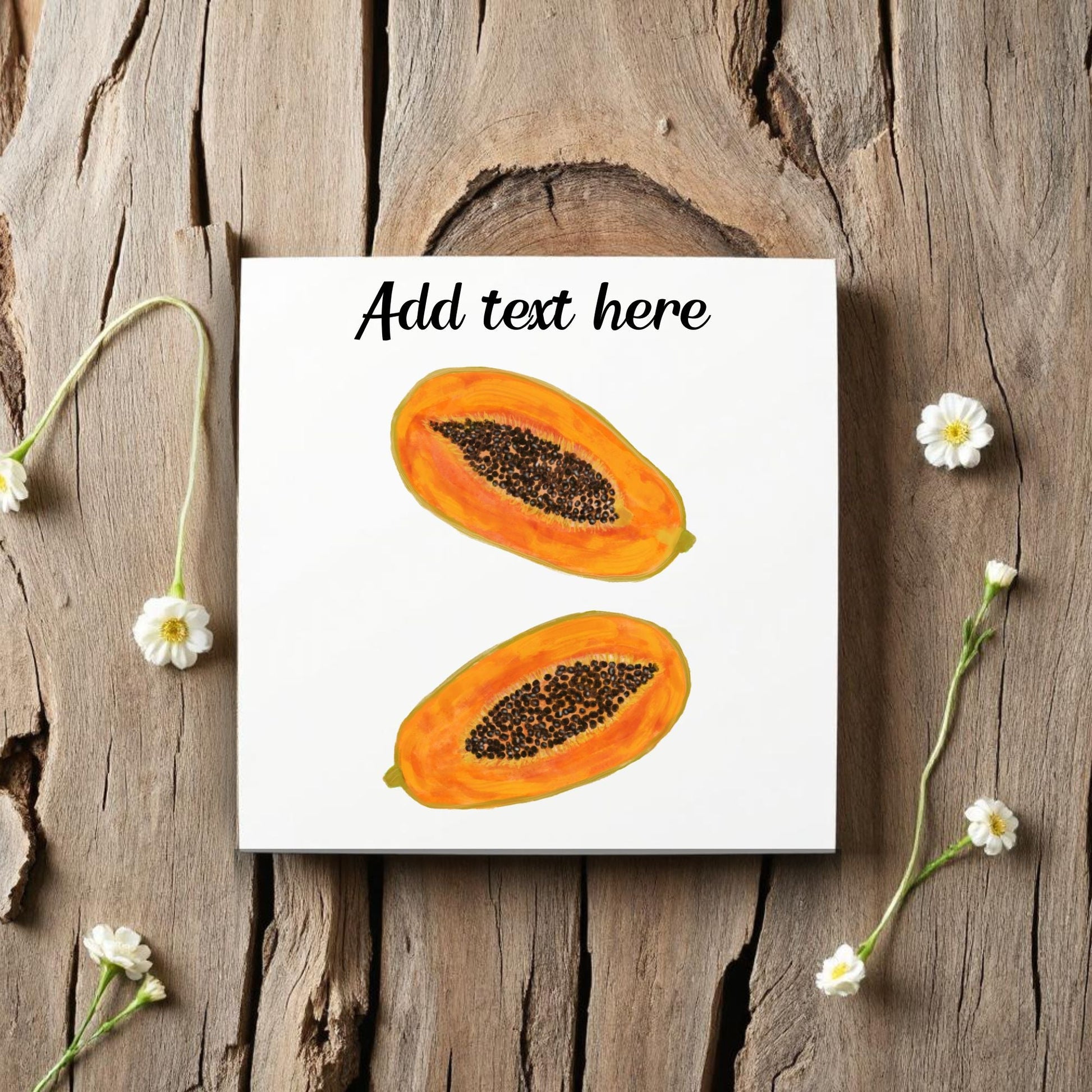 Papaya Ceramic Tile – Handcrafted Tropical Fruit Art - MerikaArt