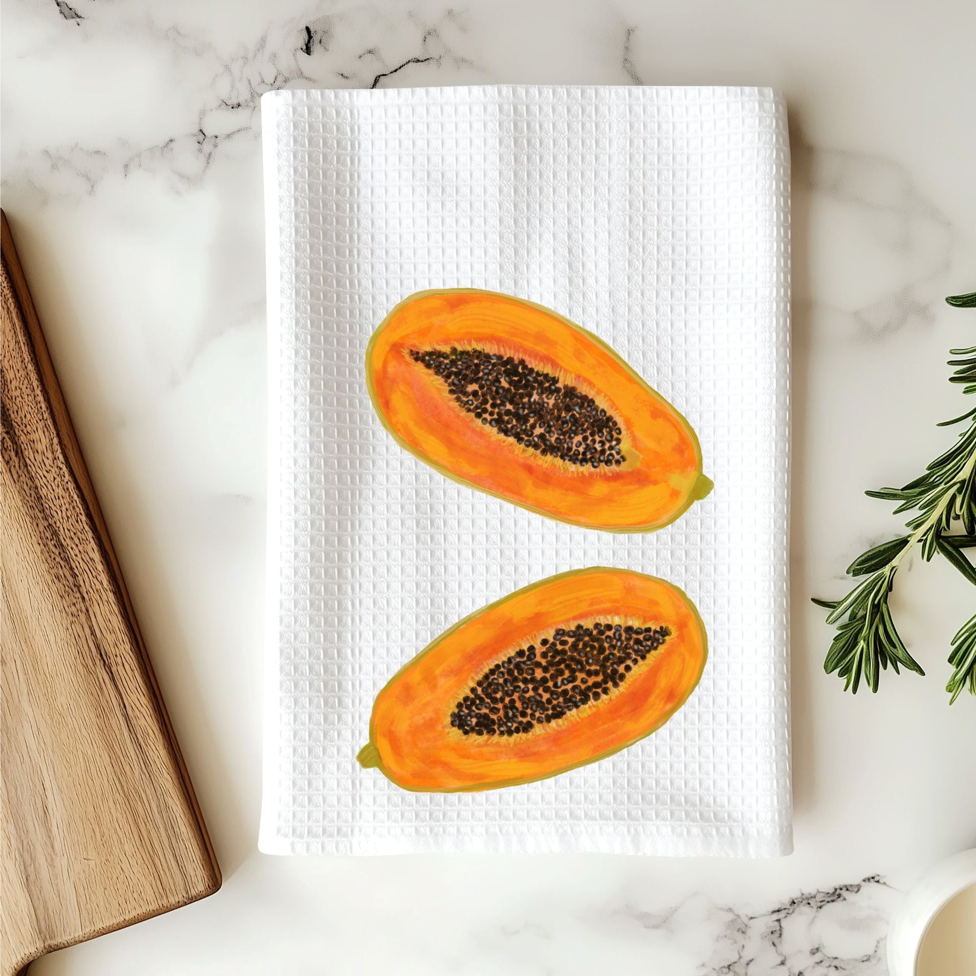 Papaya Kitchen Towel - MerikaArt