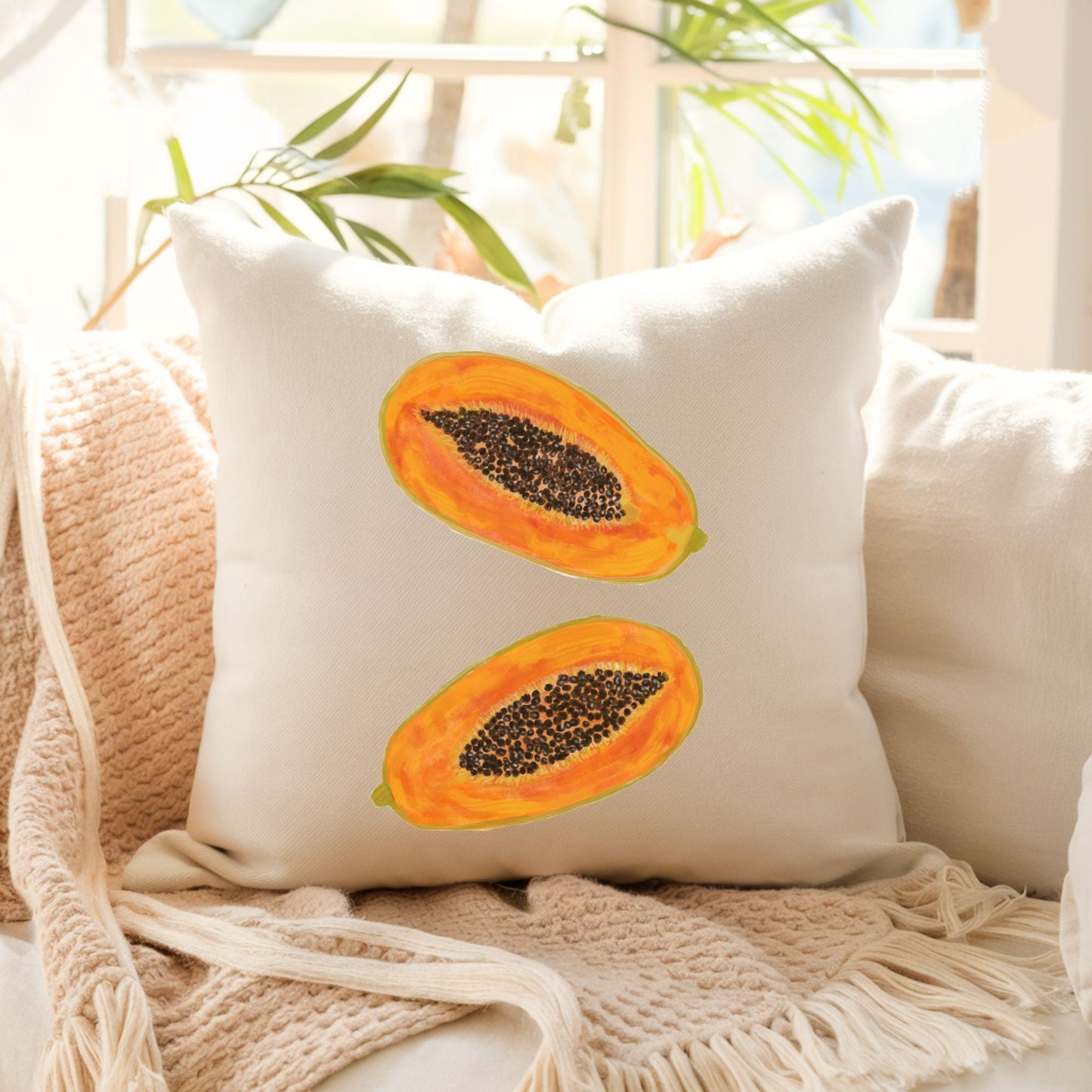 Papaya Pillow - MerikaArt
