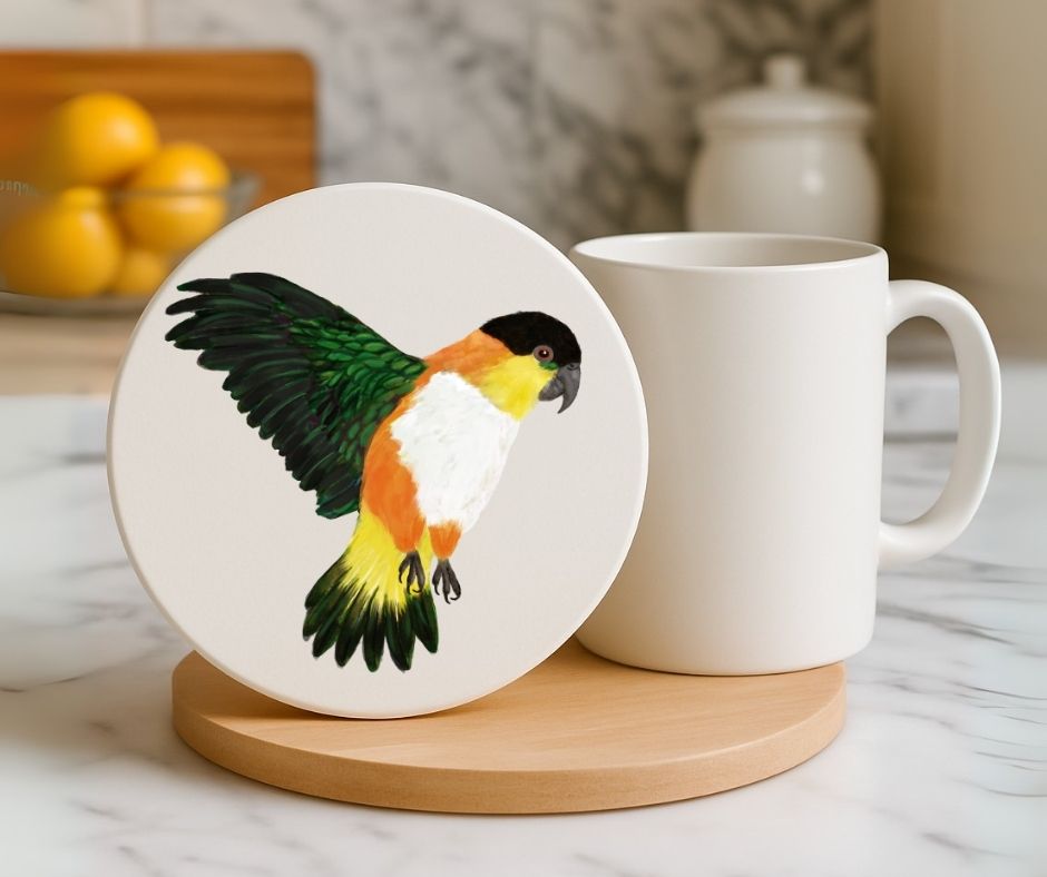 Parrot Ceramic Coaster - MerikaArt