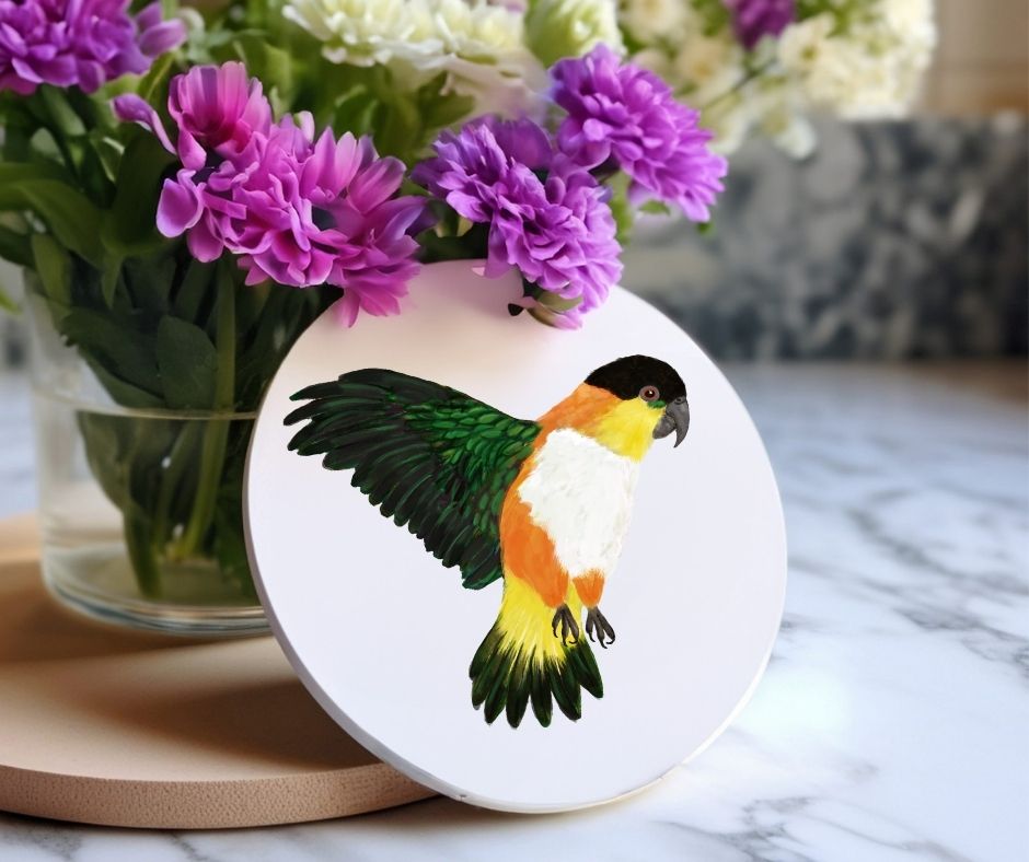Parrot Ceramic Coaster - MerikaArt