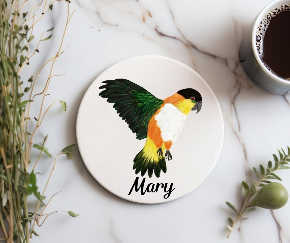 Parrot Ceramic Coaster - MerikaArt