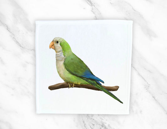 Parrot Washcloth | "Green Perch Harmony" - MerikaArt