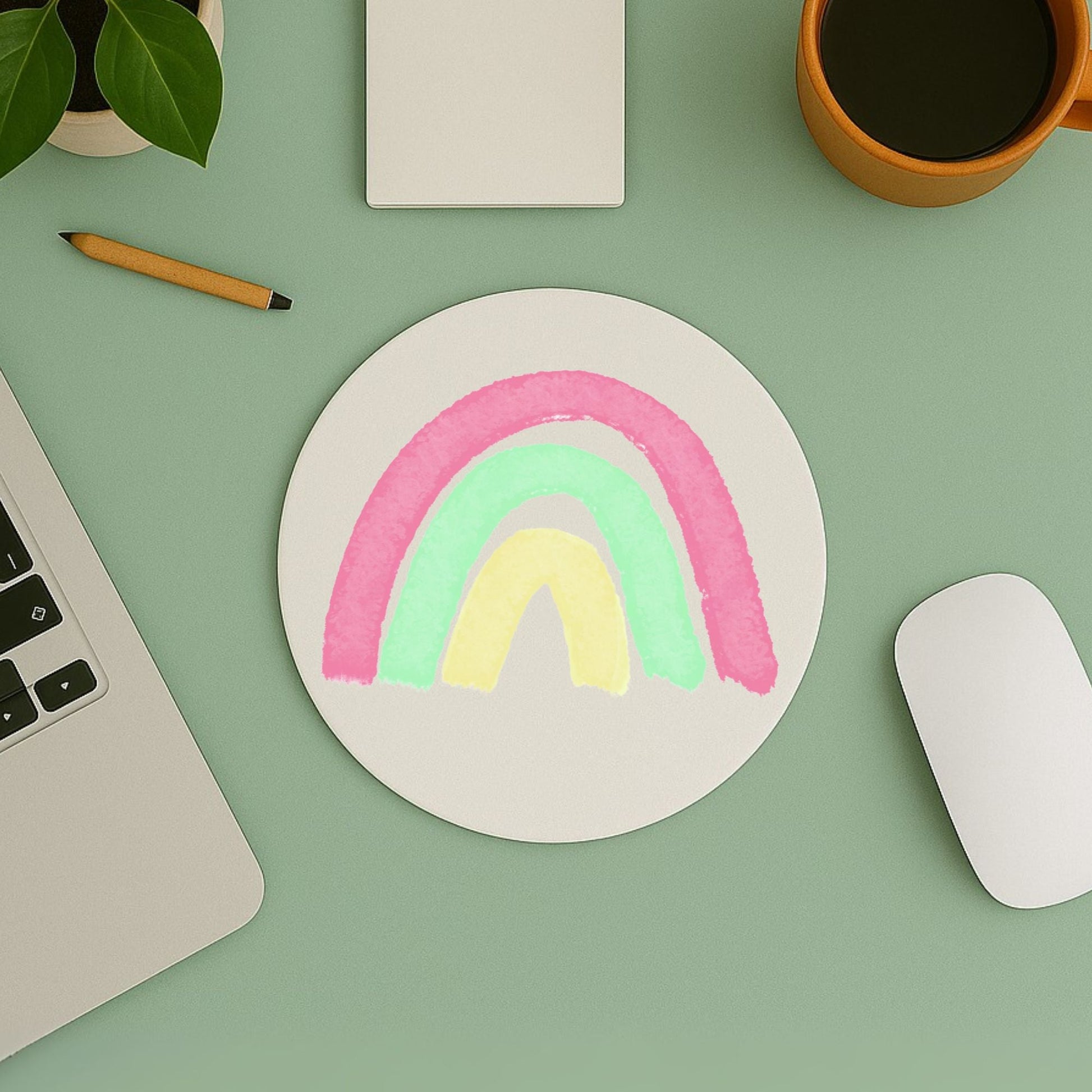 Pastel Rainbow Mousepad - MerikaArt