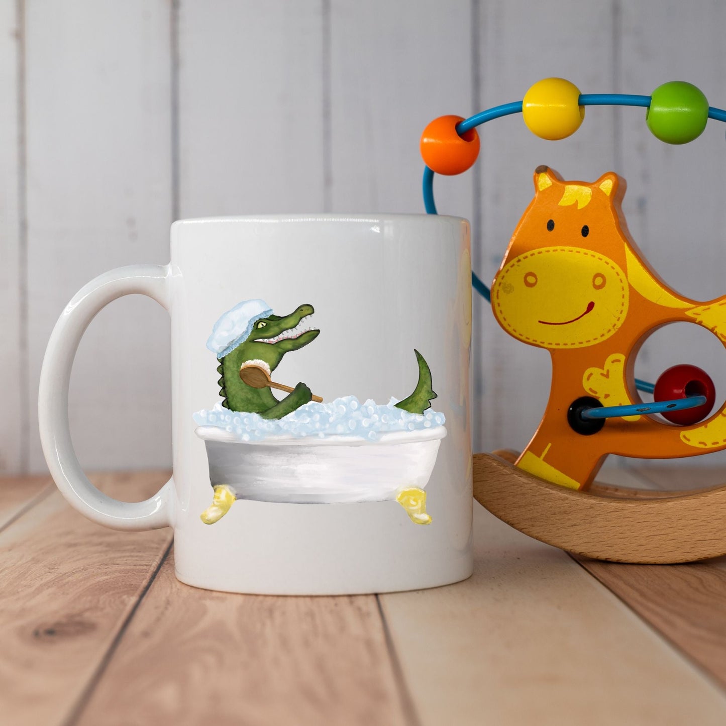 Personalized Alligator Bath Mug - MerikaArt