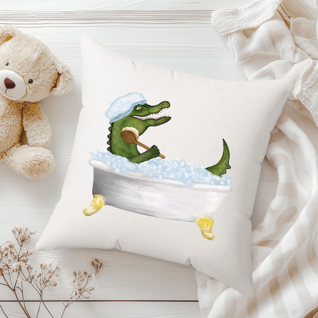 Personalized Alligator Bath Pillow - MerikaArt