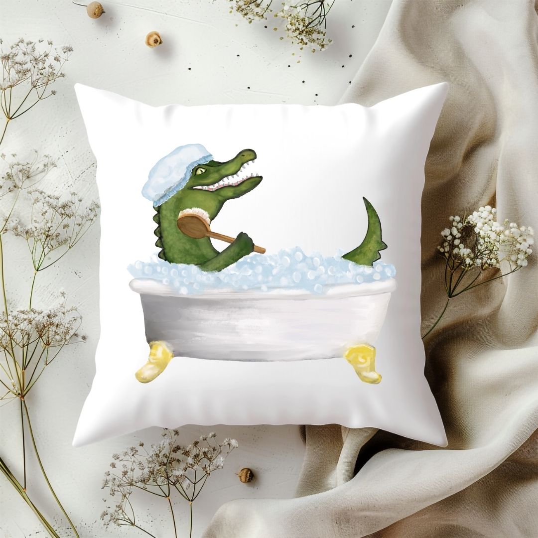 Personalized Alligator Bath Pillow - MerikaArt