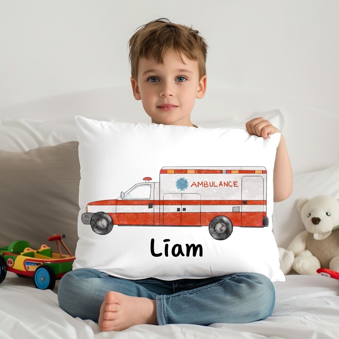 Personalized Ambulance Kids Pillow - MerikaArt
