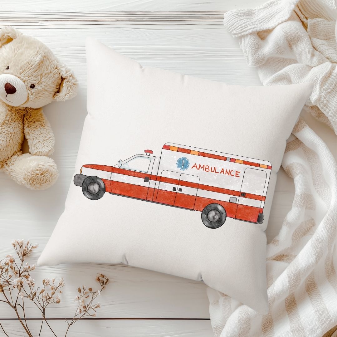 Personalized Ambulance Kids Pillow - MerikaArt