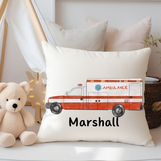 Personalized Ambulance Kids Pillow - MerikaArt